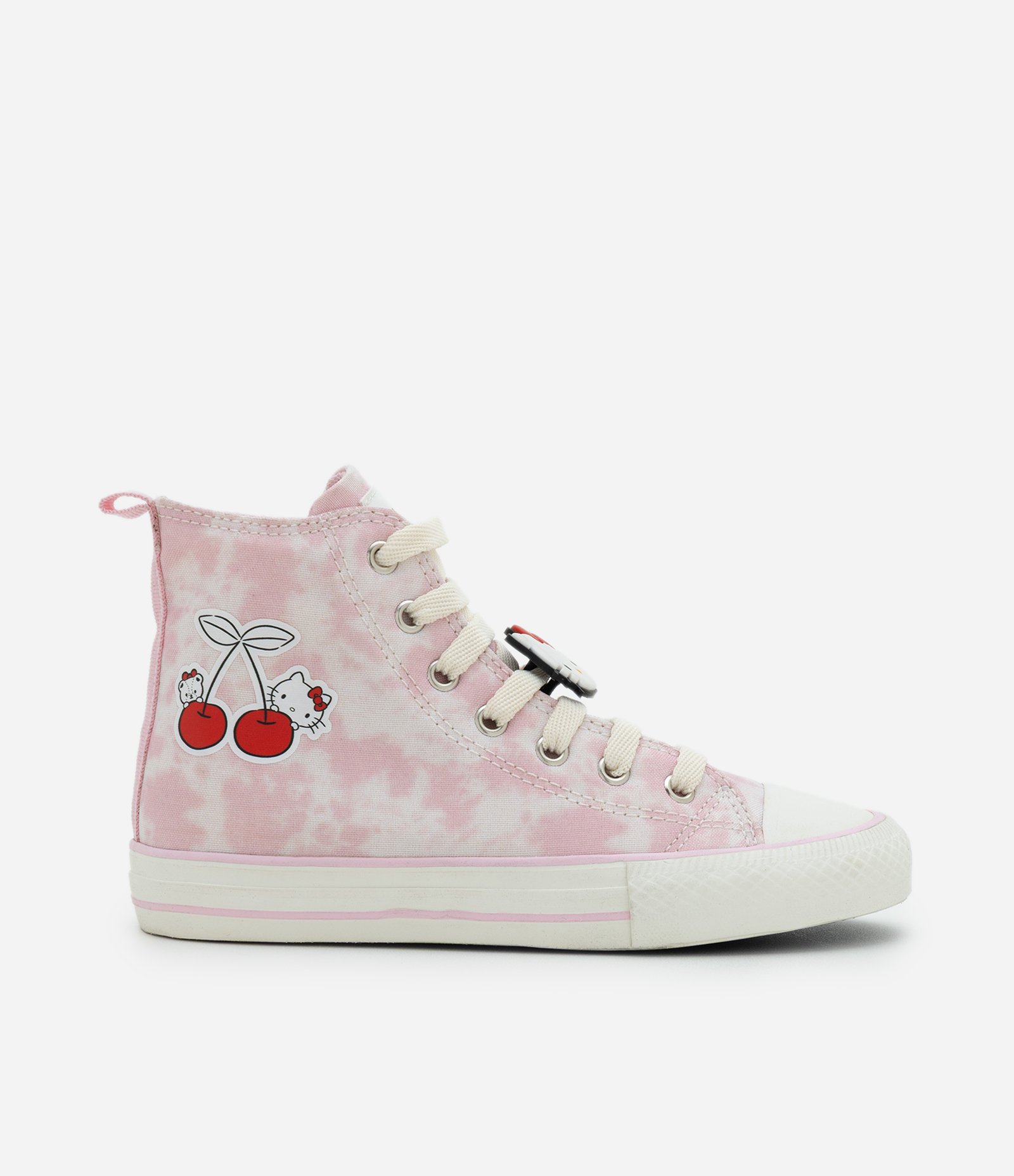 Tênis Botinha Infantil Tie Dye com Estampa e Patch Hello Kitty - Tam 28 ao 34 Rosa 6