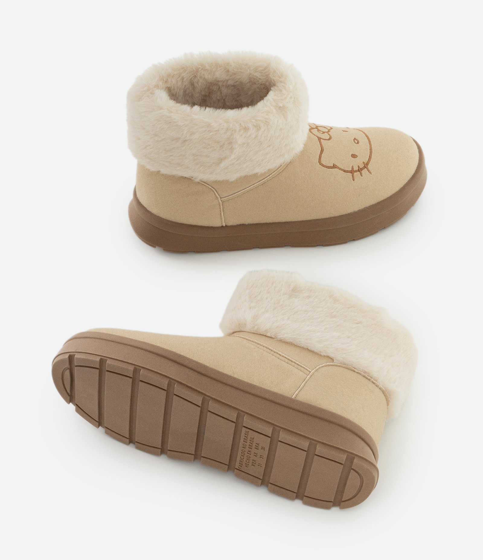 Bota Infantil com Bordado Hello Kitty – Tam 29 a 36 Bege 4