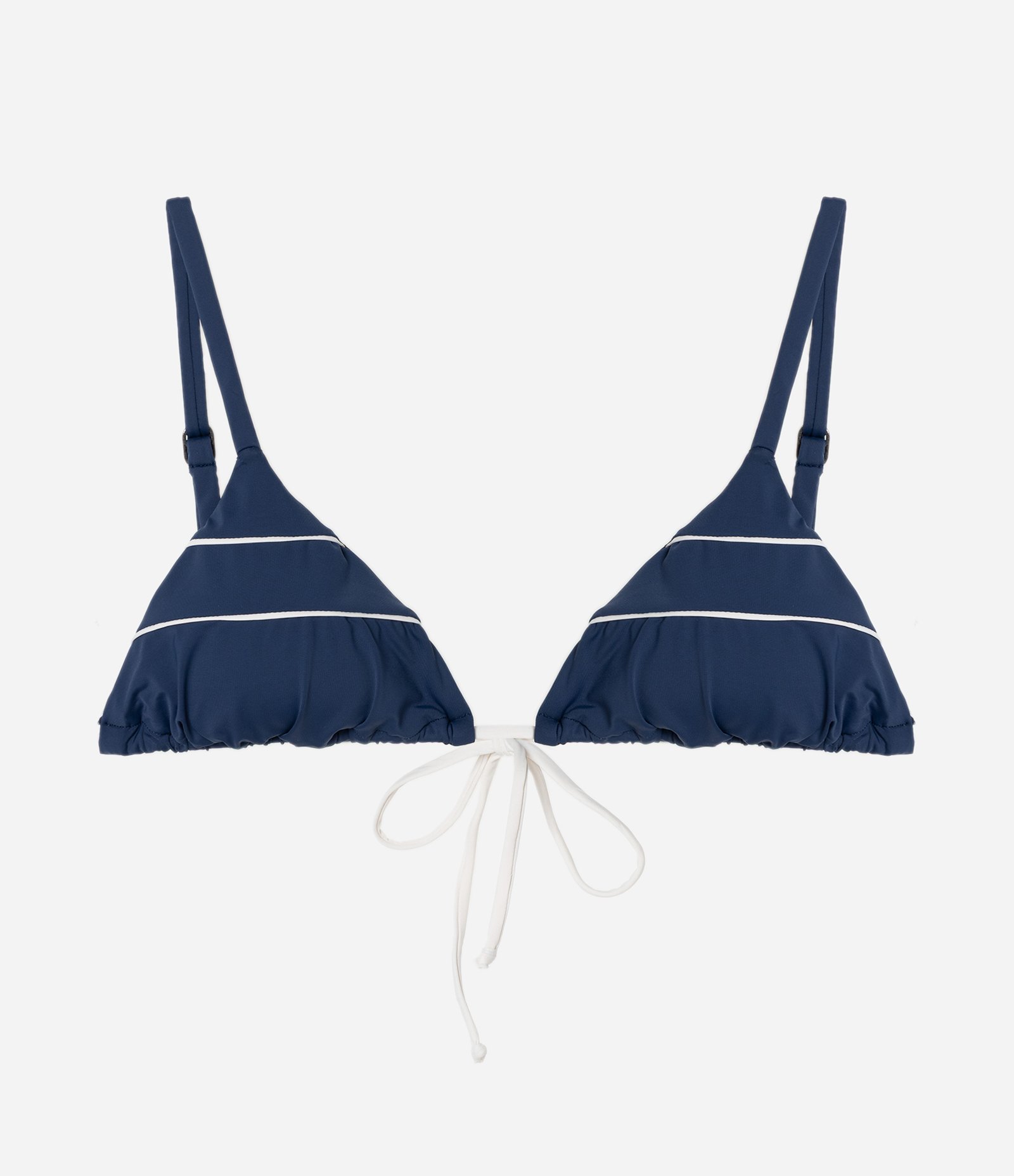 Biquini Top Cortininha em Microfibra com Viés Contrastantes Azul 3