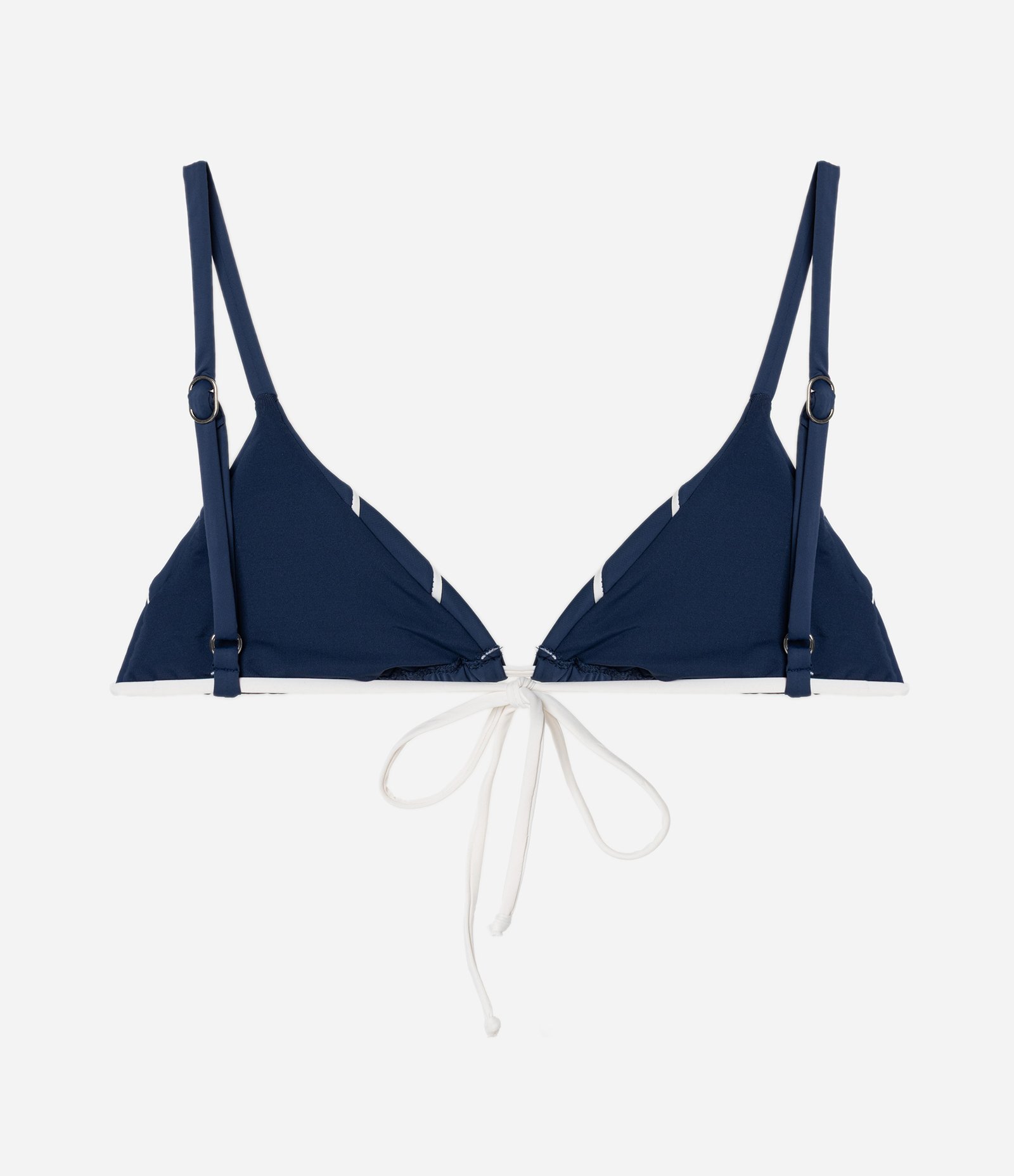 Biquini Top Cortininha em Microfibra com Viés Contrastantes Azul 4