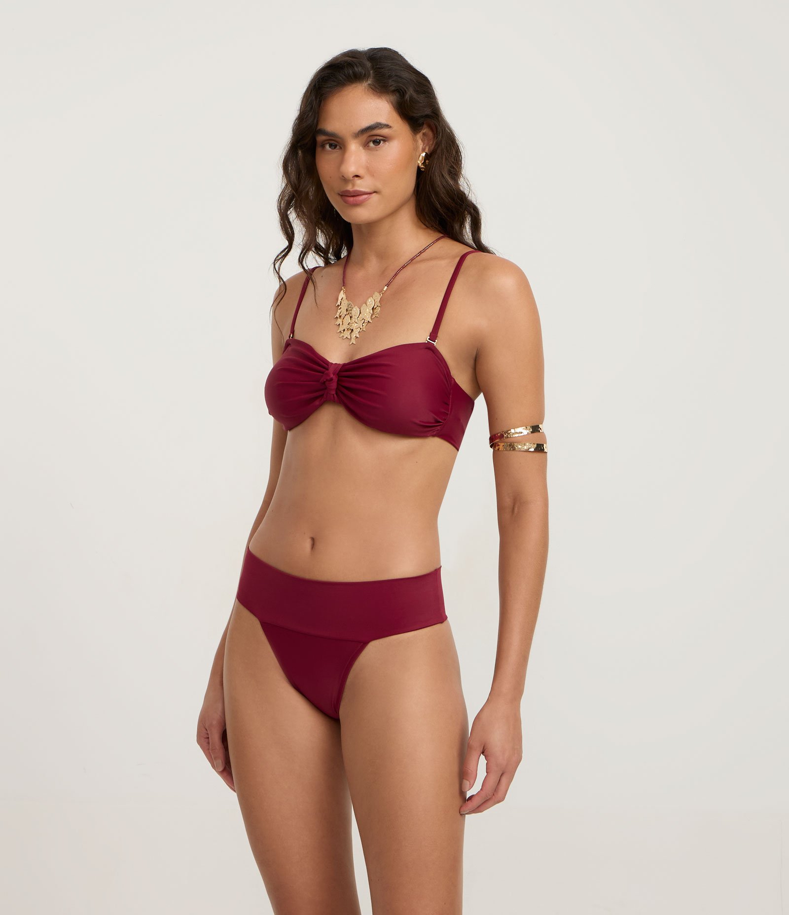 Biquini Calcinha em Microfibra com Pala Larga Vermelho 1