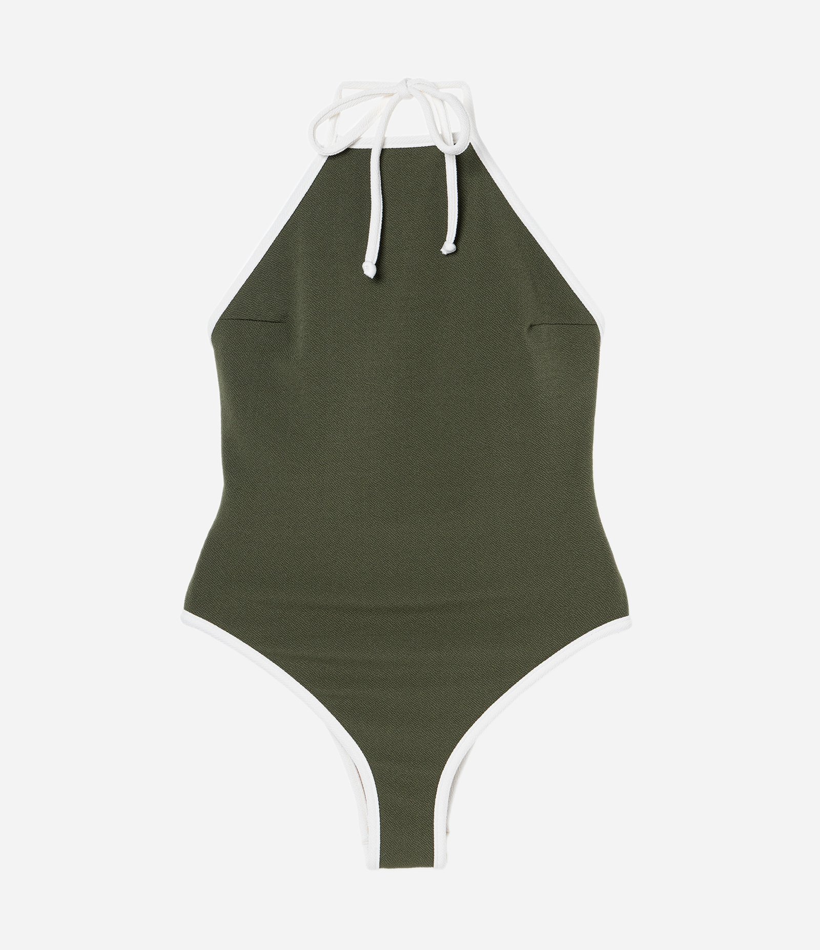 Maiô em Crepe Texturizado com Decote Halter Verde 3