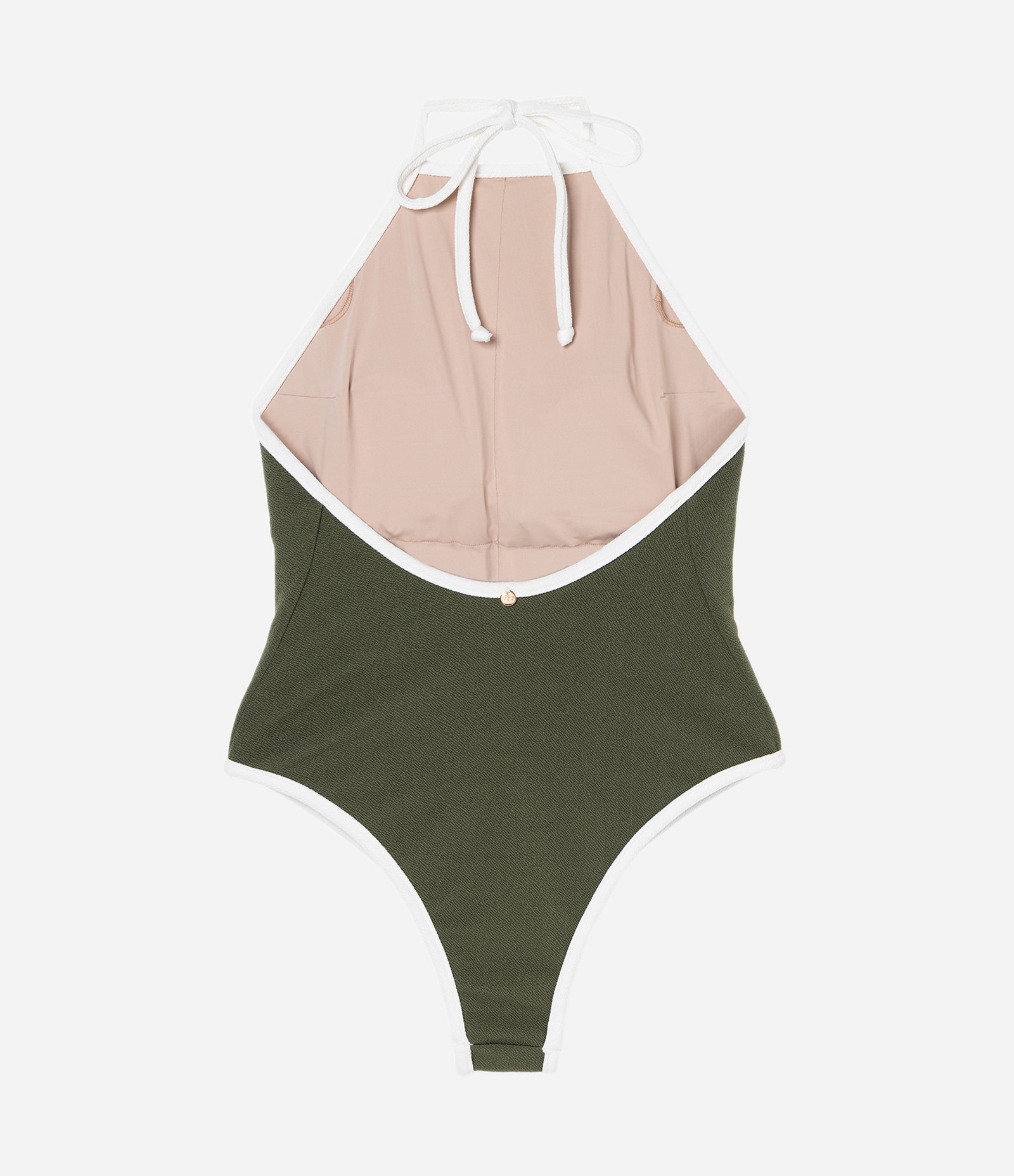 Maiô em Crepe Texturizado com Decote Halter Verde 4