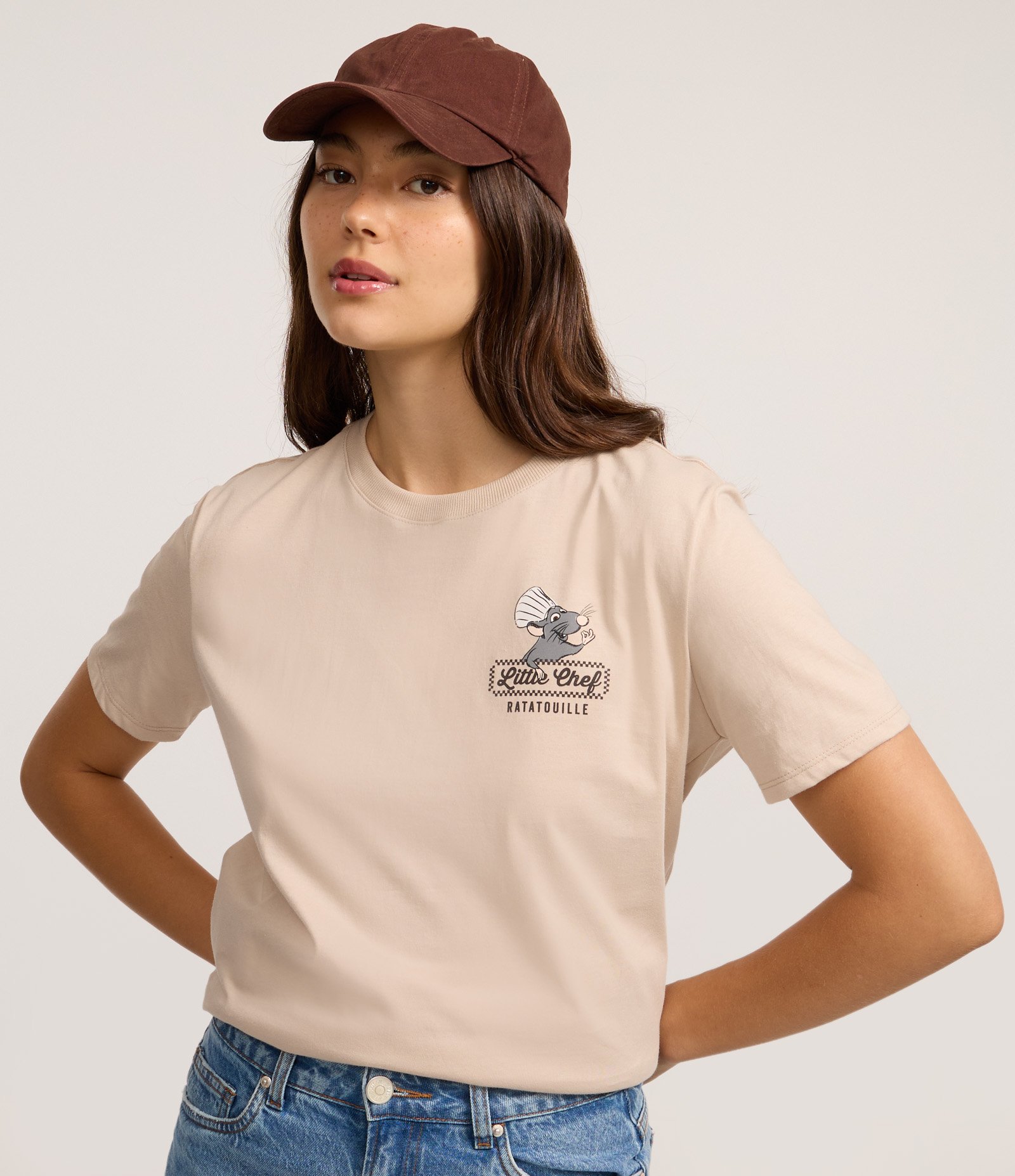 Camiseta em Algodão com Estampa Ratatouille Bege Claro 3