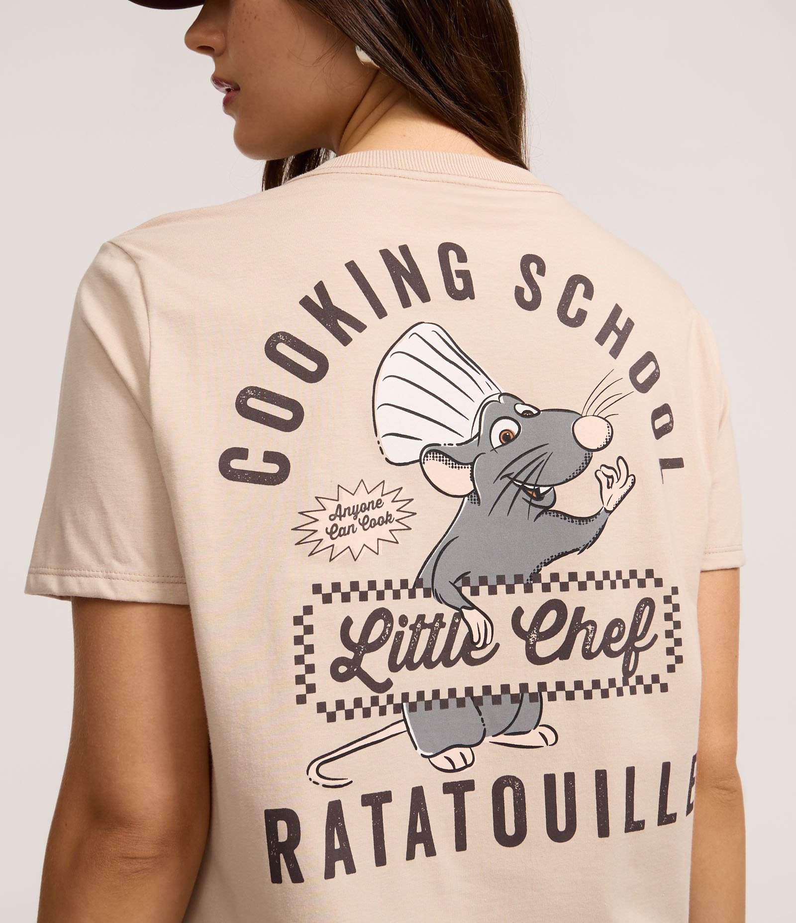 Camiseta em Algodão com Estampa Ratatouille Bege Claro 4