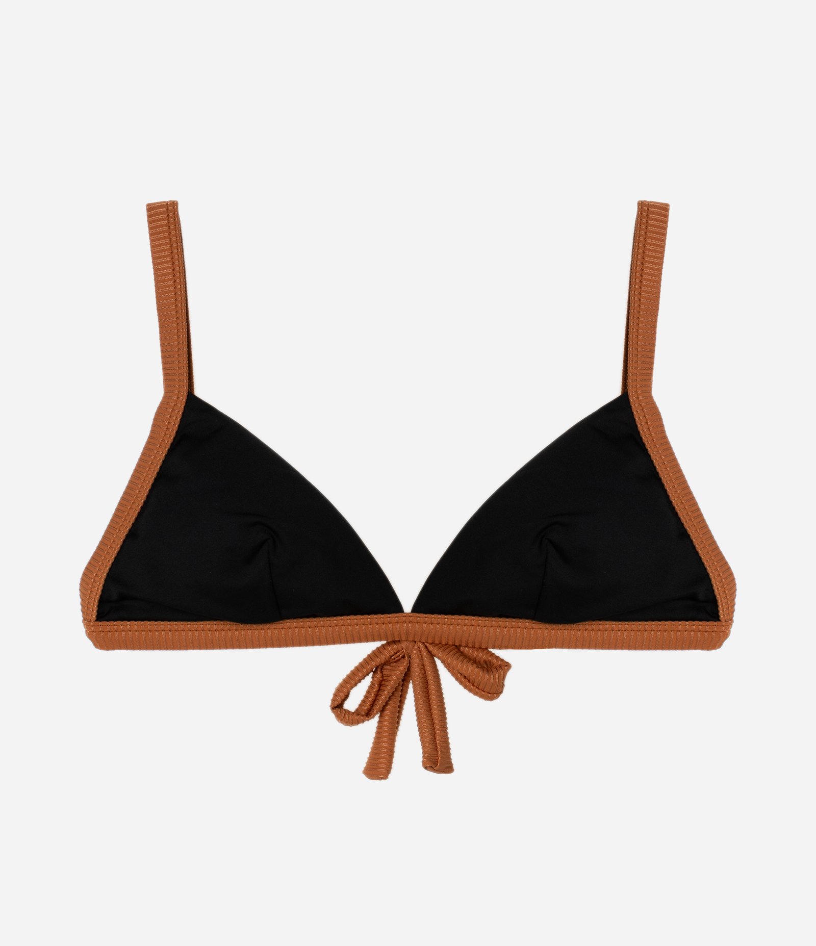 Biquini Top Triângulo com Viés Contrastantes Preto 1