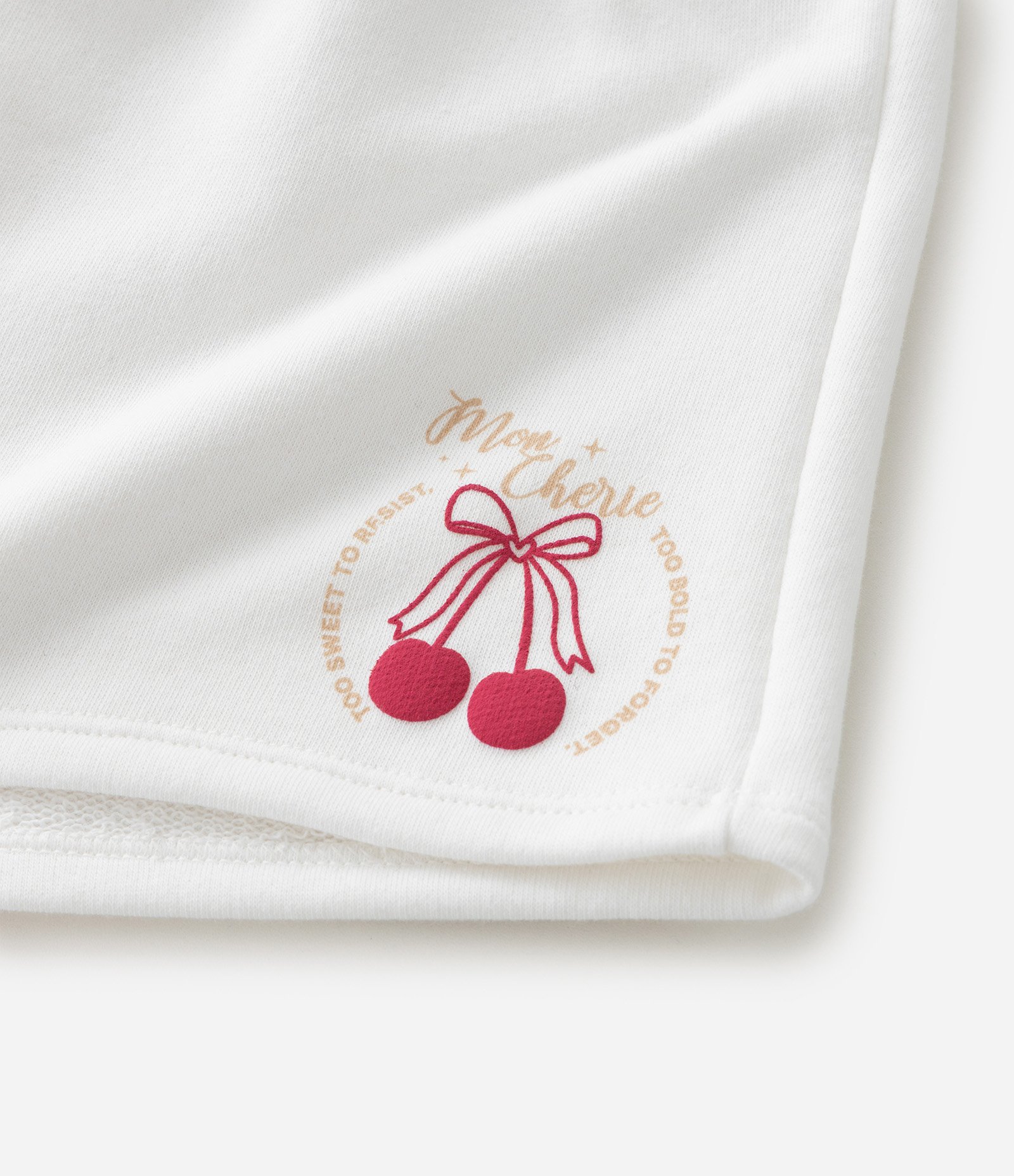 Short Infantil em Moletom com Estampa Cerejinha - Tam 5 a 14 Anos Branco 4