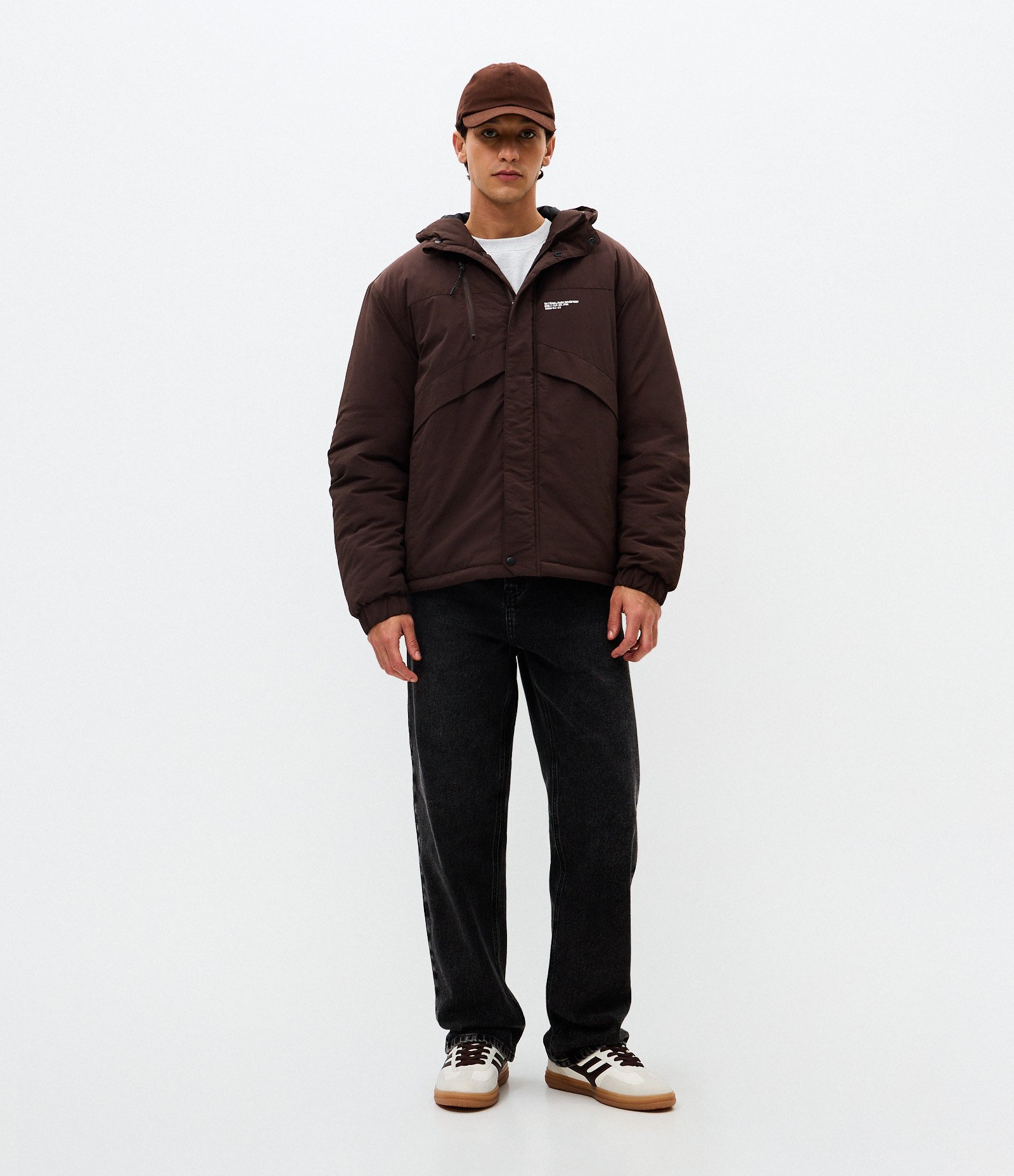 Jaqueta Parka Outdoor com Capuz e Recortes Marrom 2