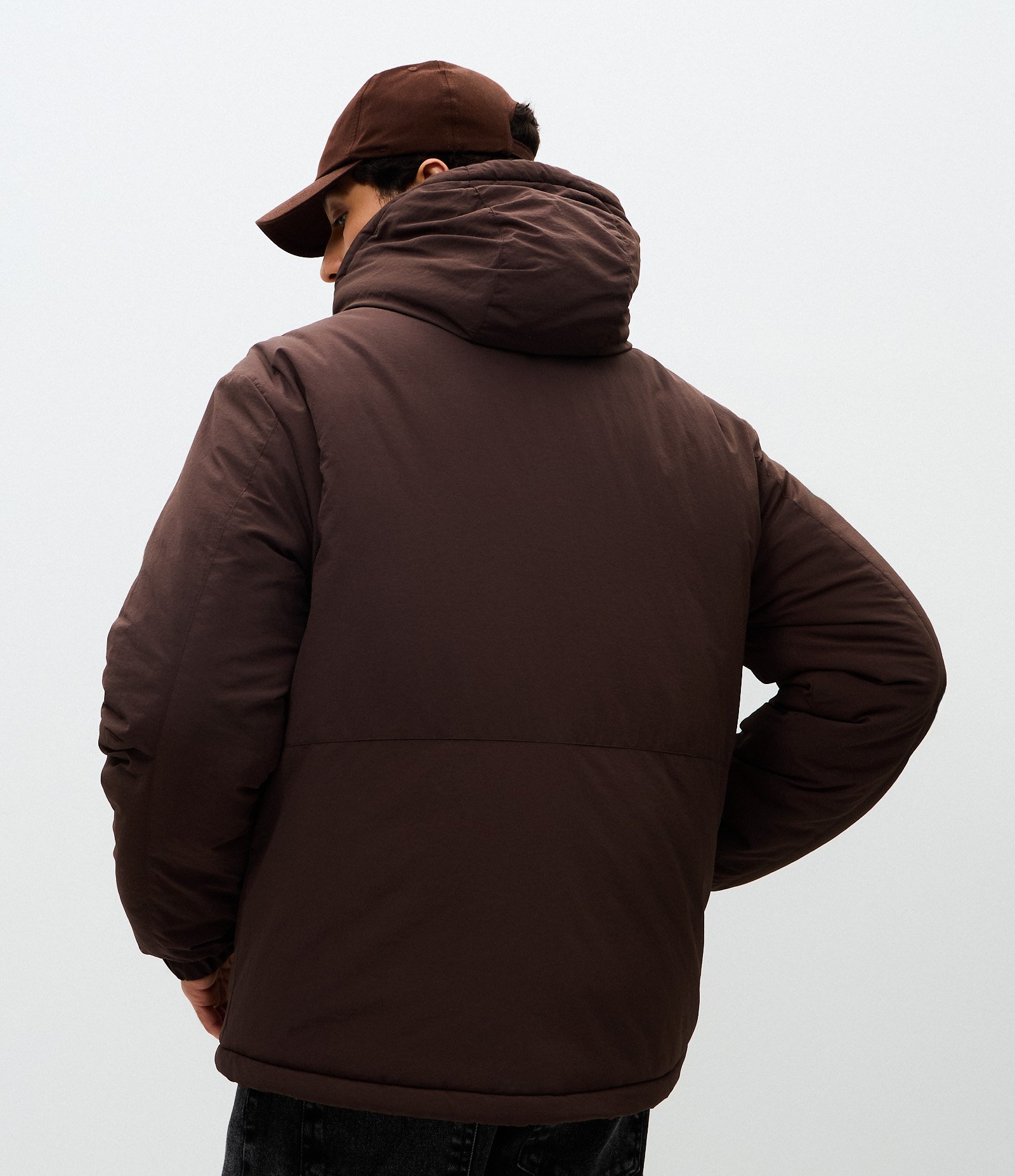 Jaqueta Parka Outdoor com Capuz e Recortes Marrom 3