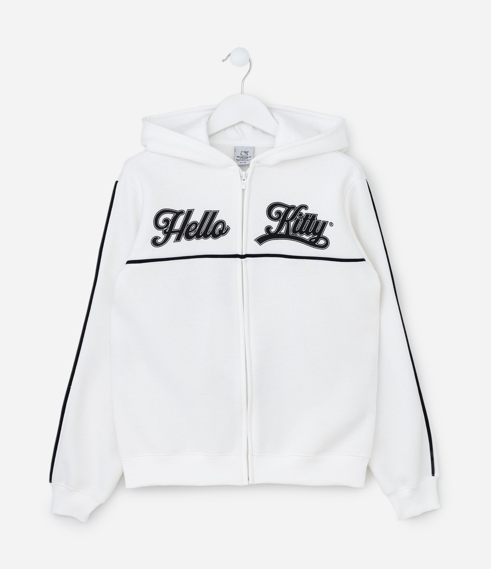 Jaqueta Infantil em Moletom com Estampa Hello Kitty – Tam 7 a 14 Anos Off White 1
