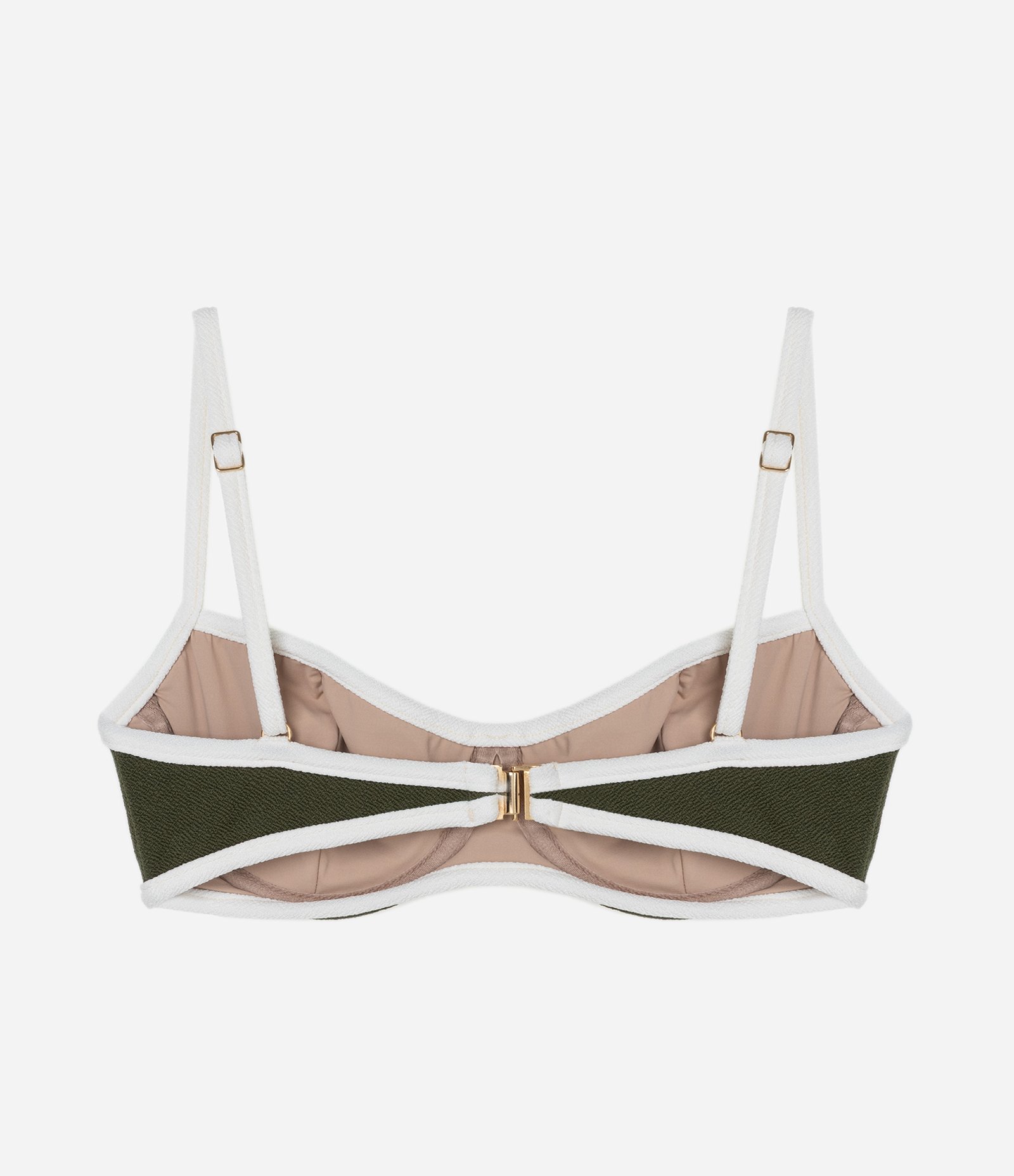 Biquíni Top Meia Taça em Crepe com Viés Contrastante Verde 2