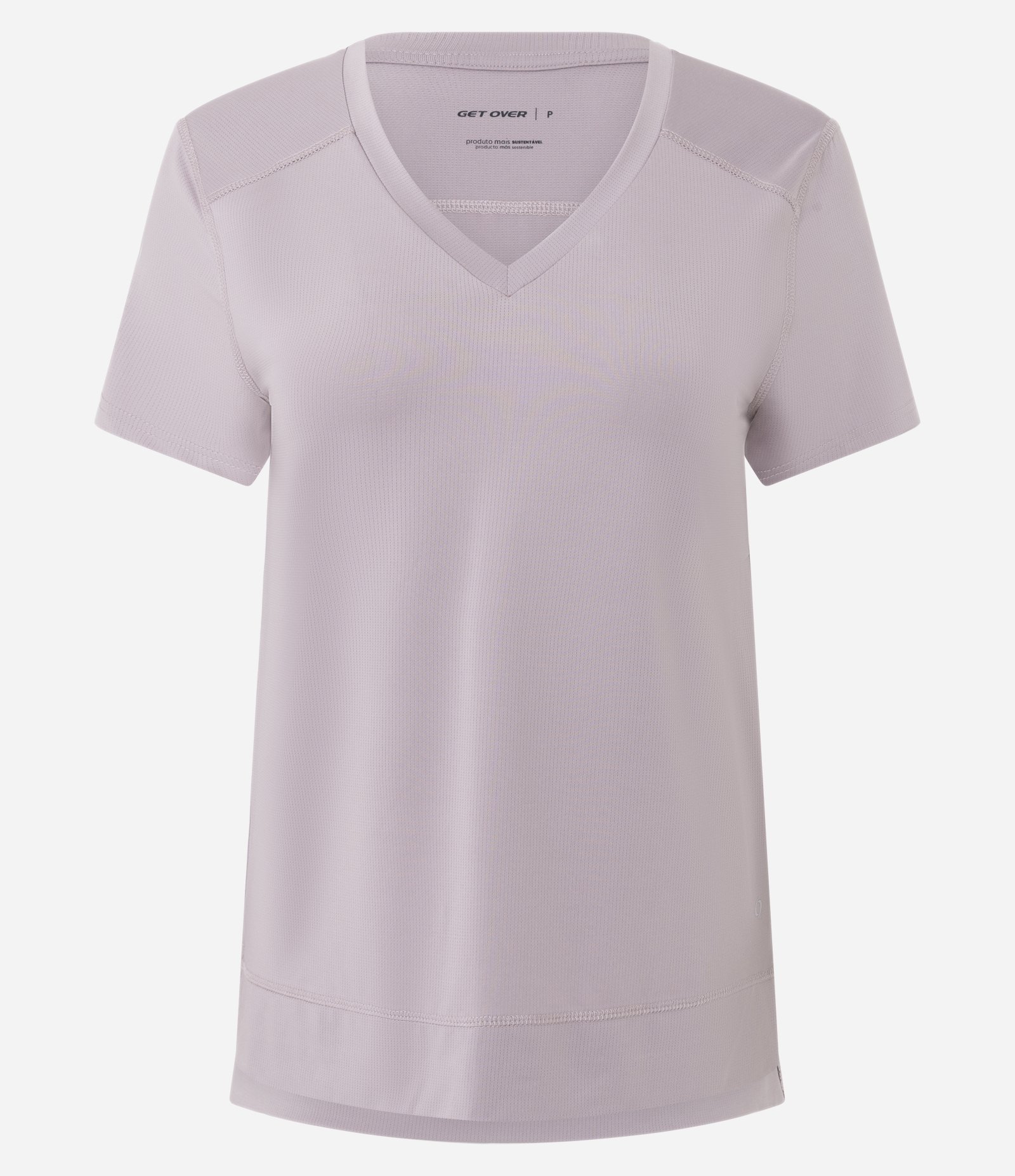 Camiseta Esportiva em Microfibra Furadinha com Barra Mullet Lilás 5