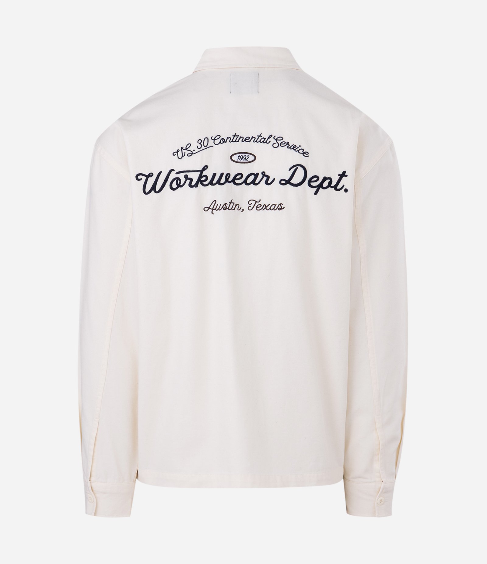 Camisa Overshirt Boxy Manga Longa em Sarja com Bordado Workwear Dept Off White 9