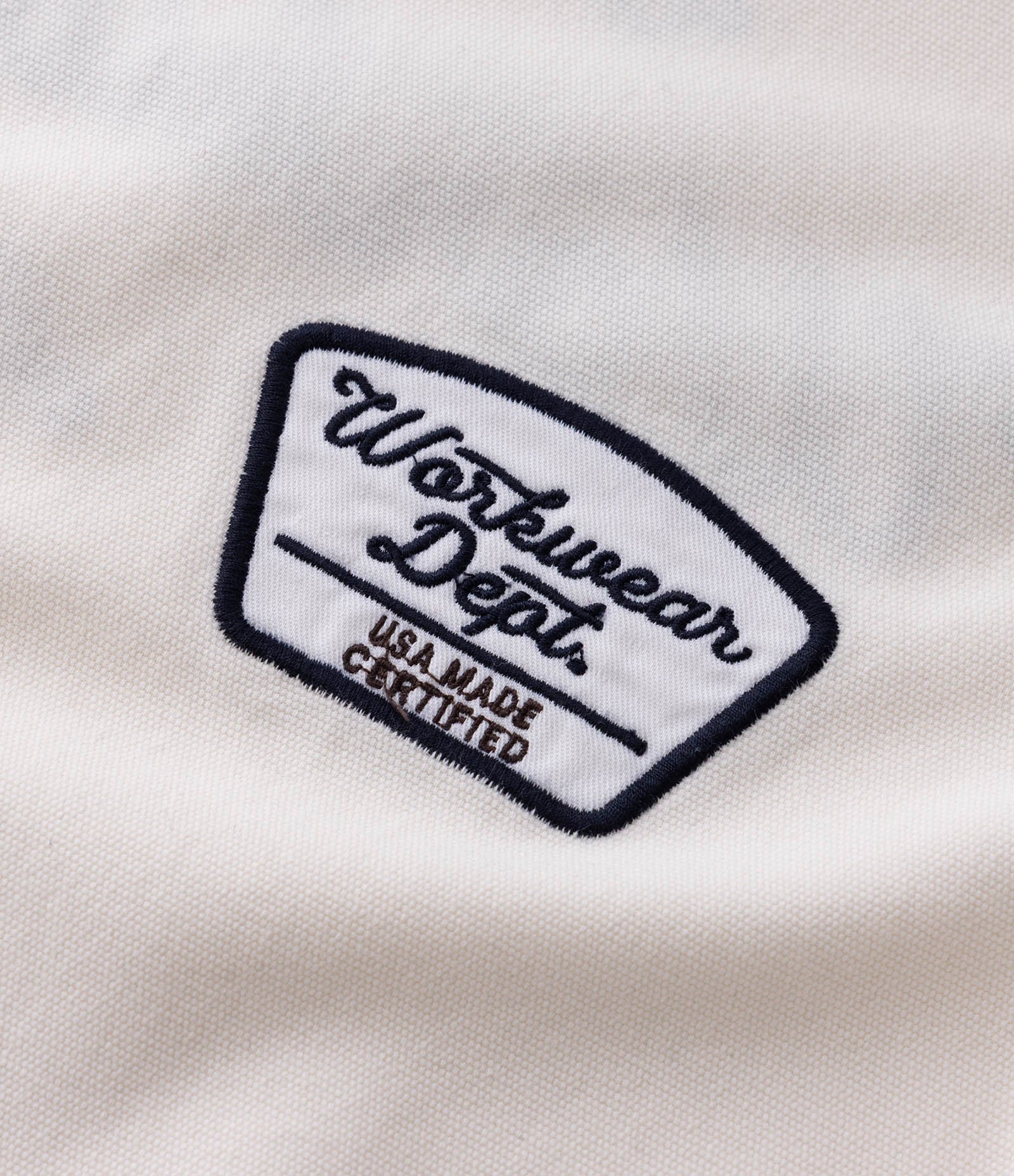 Camisa Overshirt Boxy Manga Longa em Sarja com Bordado Workwear Dept Off White 12