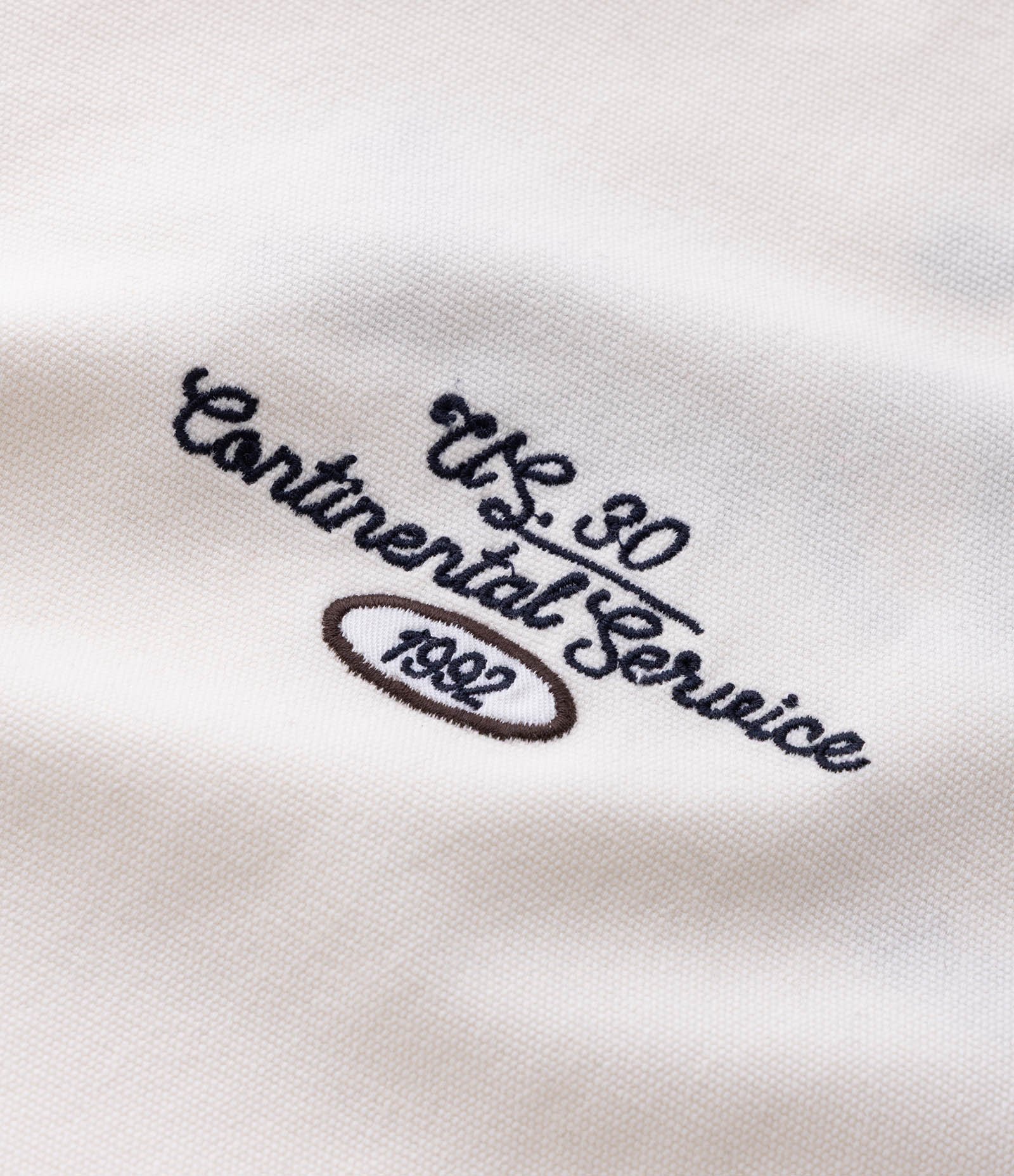 Camisa Overshirt Boxy Manga Longa em Sarja com Bordado Workwear Dept Off White 13