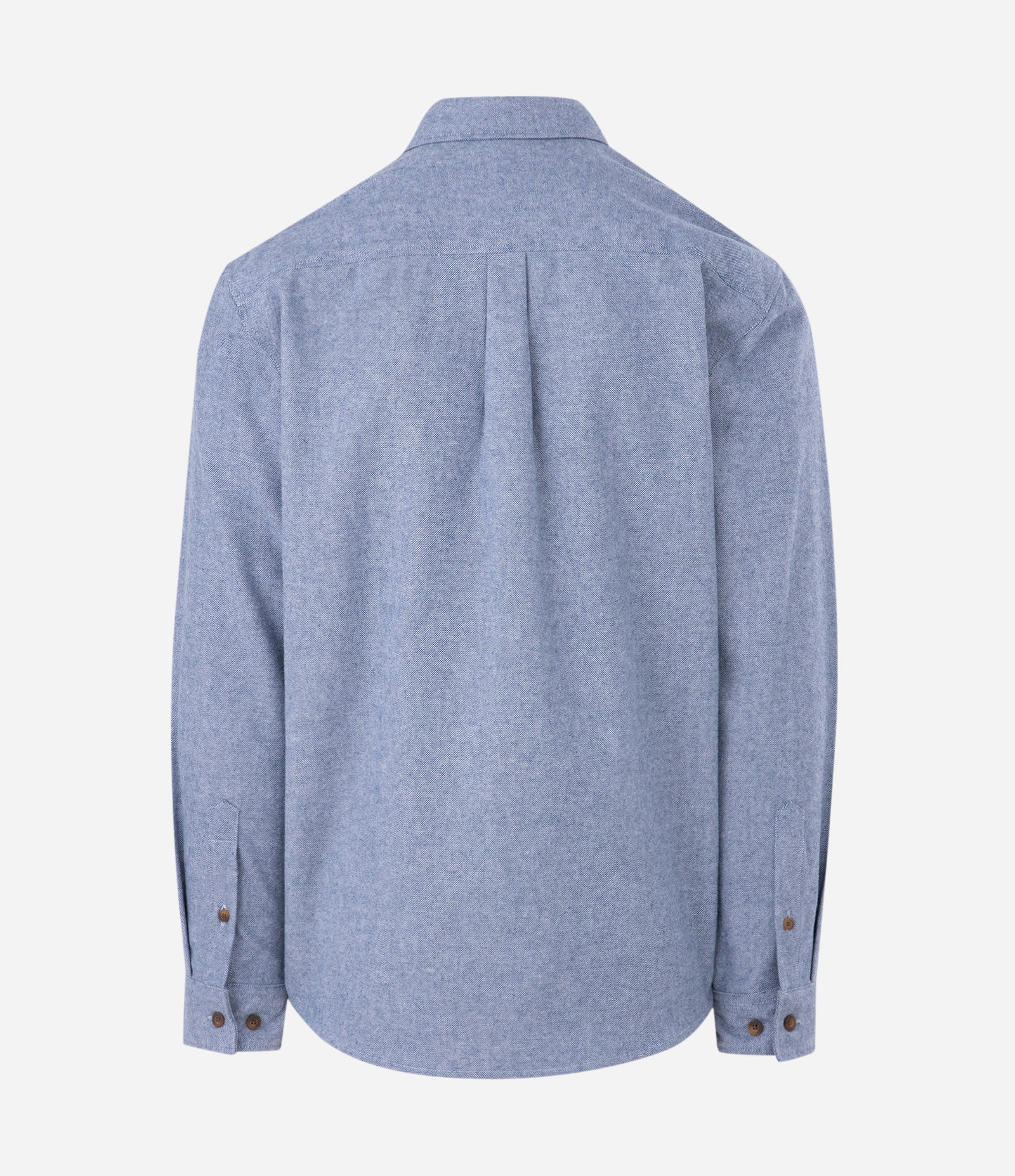 Camisa Comfort Manga Longa em Flanela com Bolso e Textura Azul 6