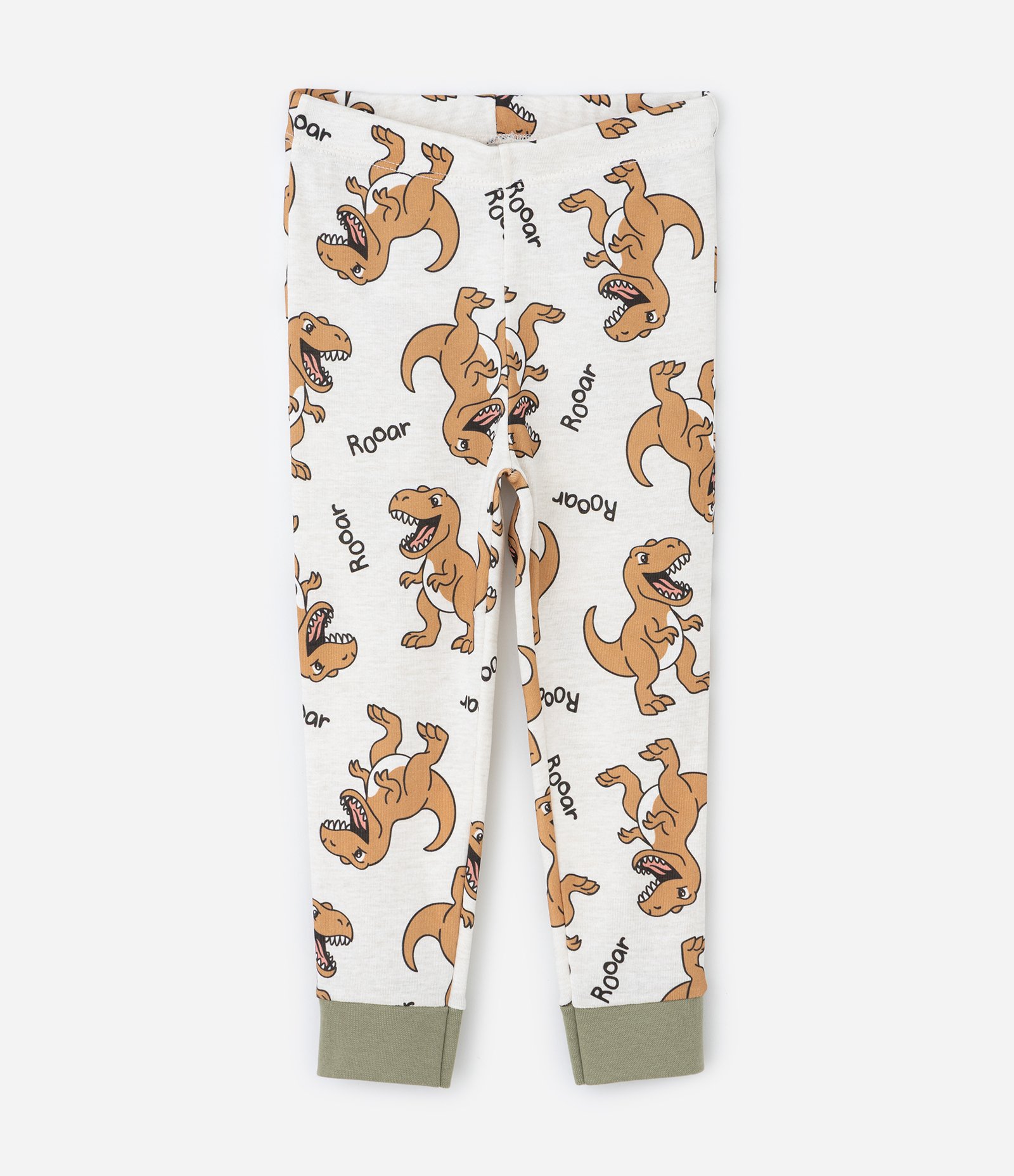 Pijama Infantil com Dinossauro e Crista 3D – Tam 1 a 6 Anos Verde Oliva/Off White 4