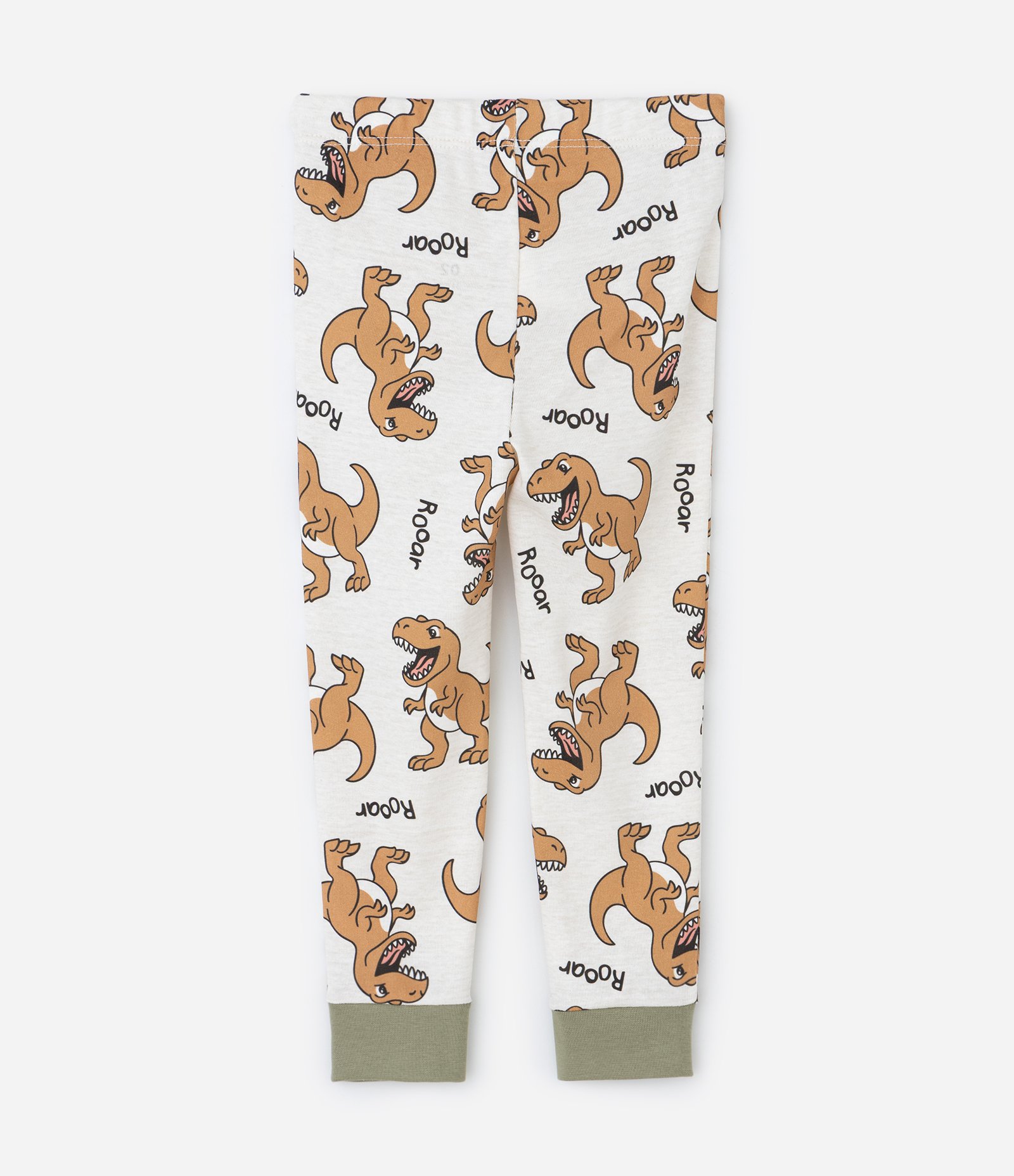 Pijama Infantil com Dinossauro e Crista 3D – Tam 1 a 6 Anos Verde Oliva/Off White 5