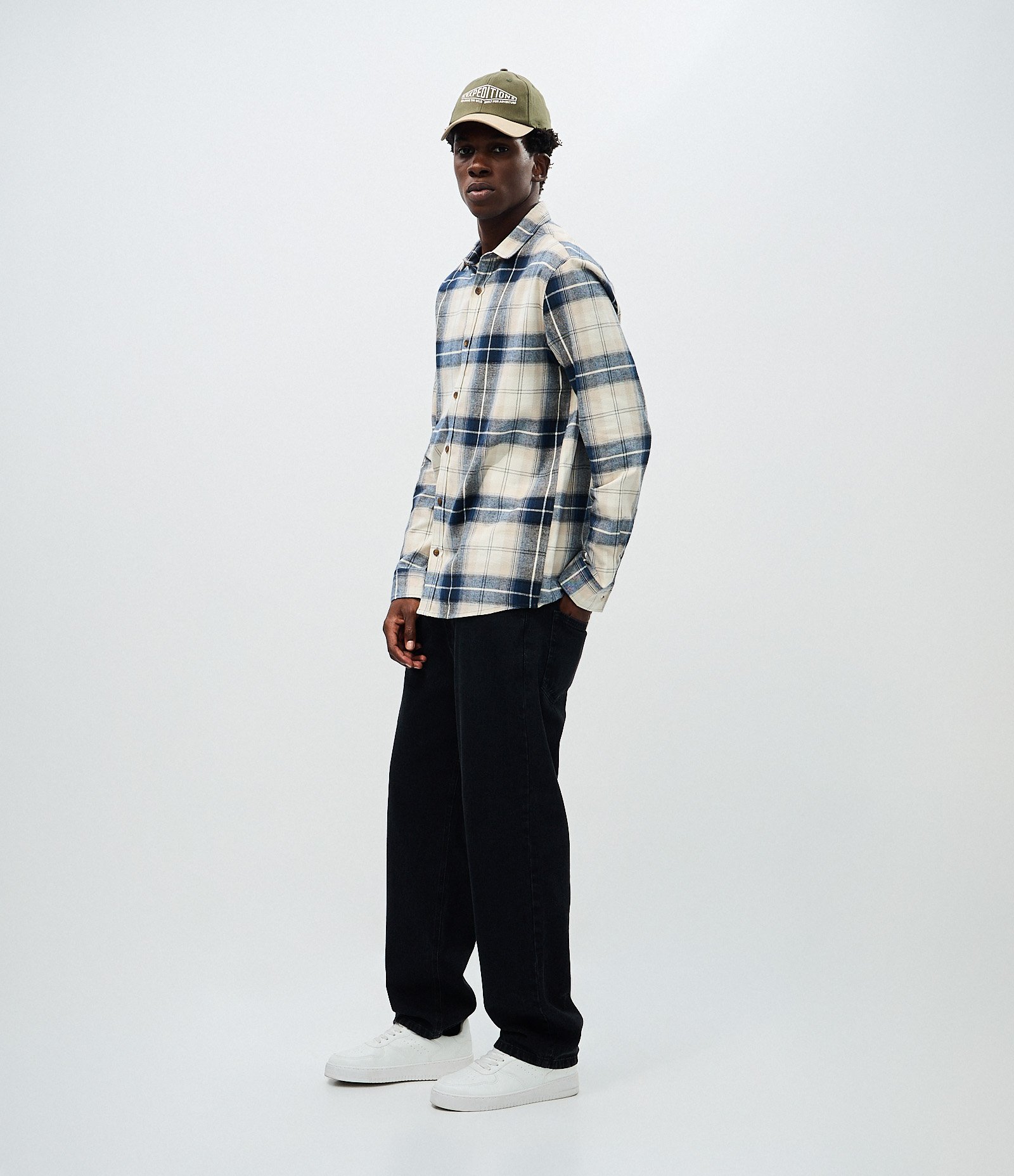 Camisa Comfort em Flanela e Estampa Xadrez Azul 2