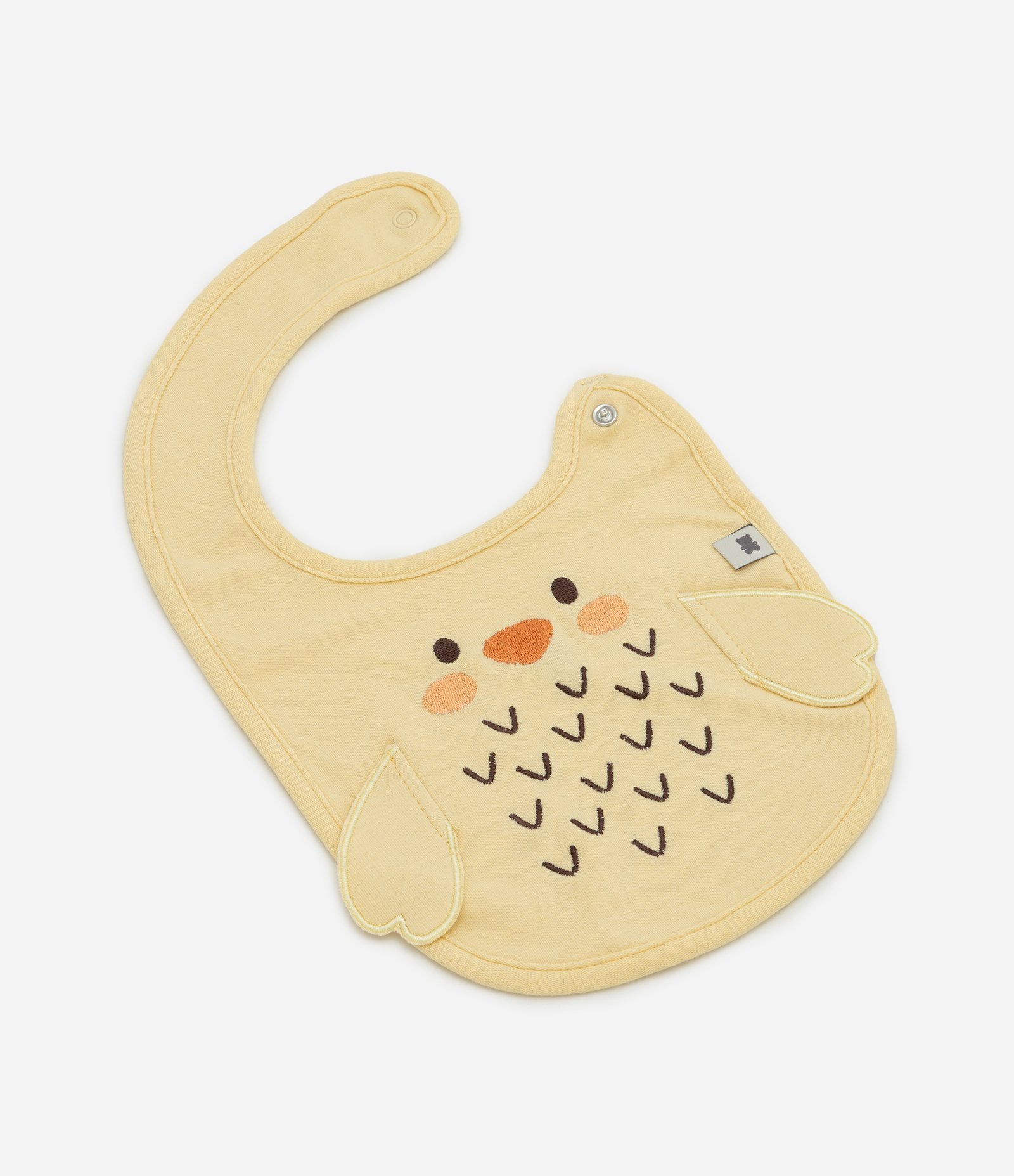 Babador Infantil em Algodão com Aplicação Pintinho 3D – Tam U Amarelo 1