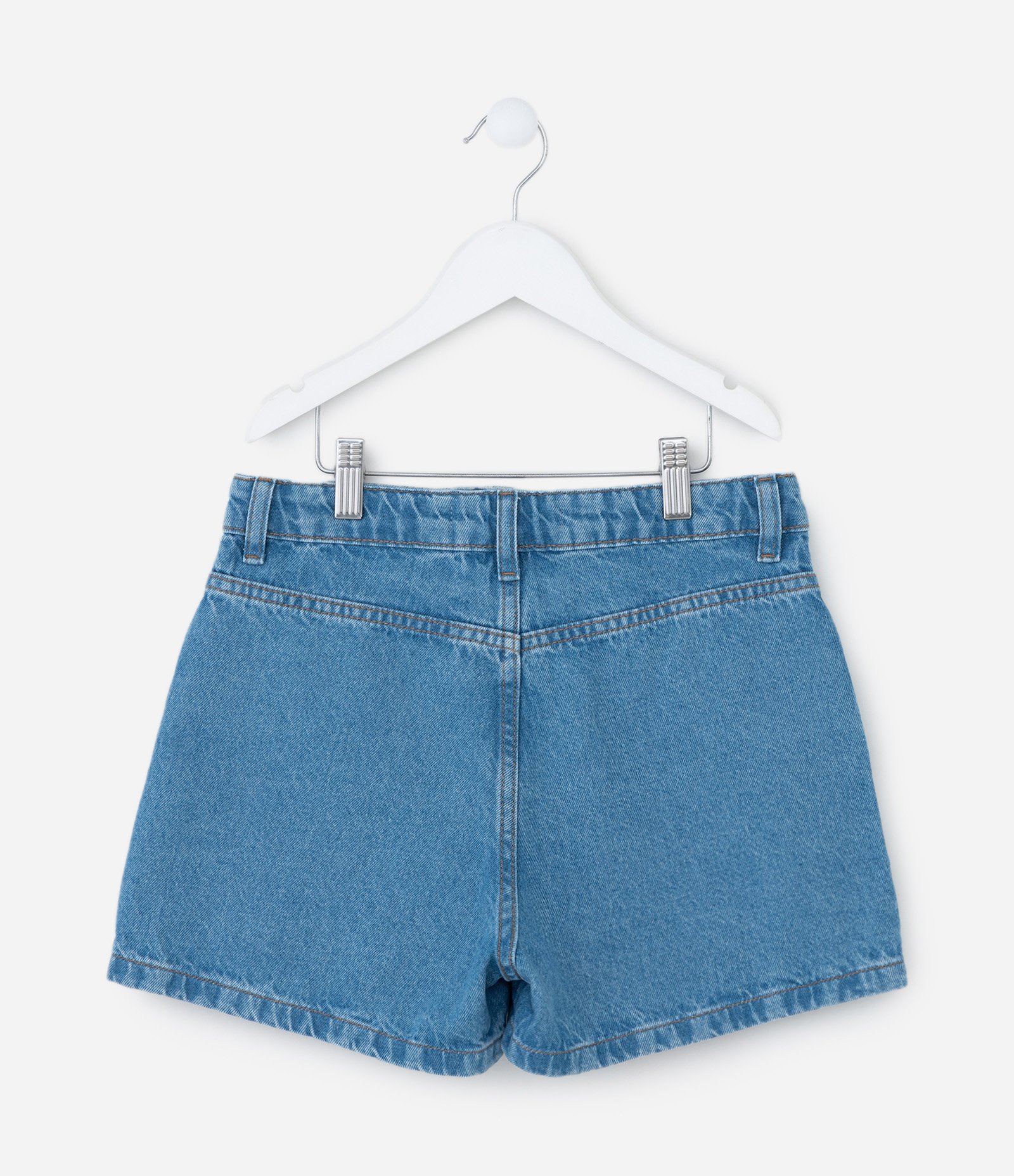 Short Saia Infantil em Jeans com Pingentes Metálicos – Tam 7 a 16 Anos Azul 2