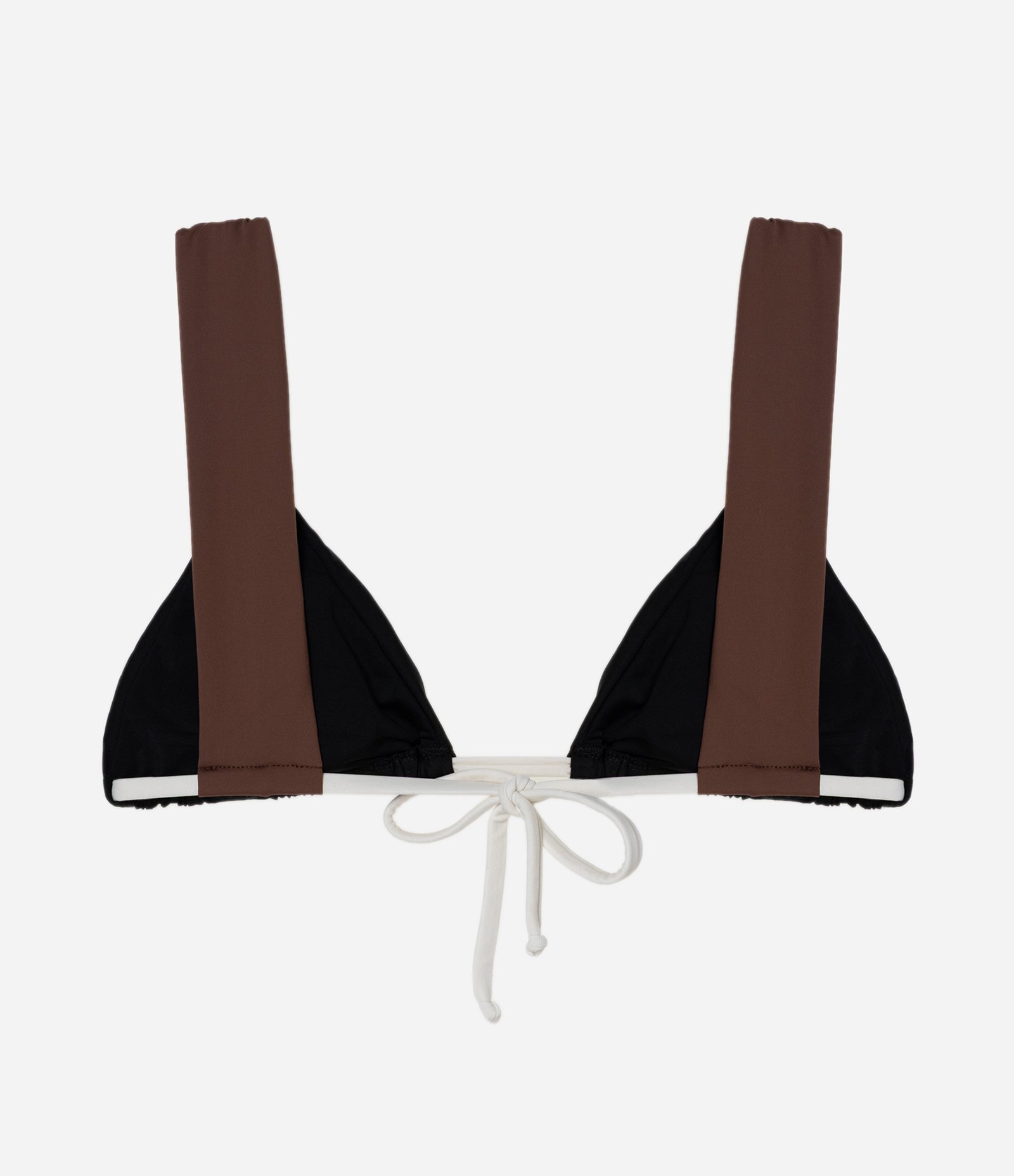 Biquini Top Cortininha em Microfibra com Alça Fixa Color Block Preto 6