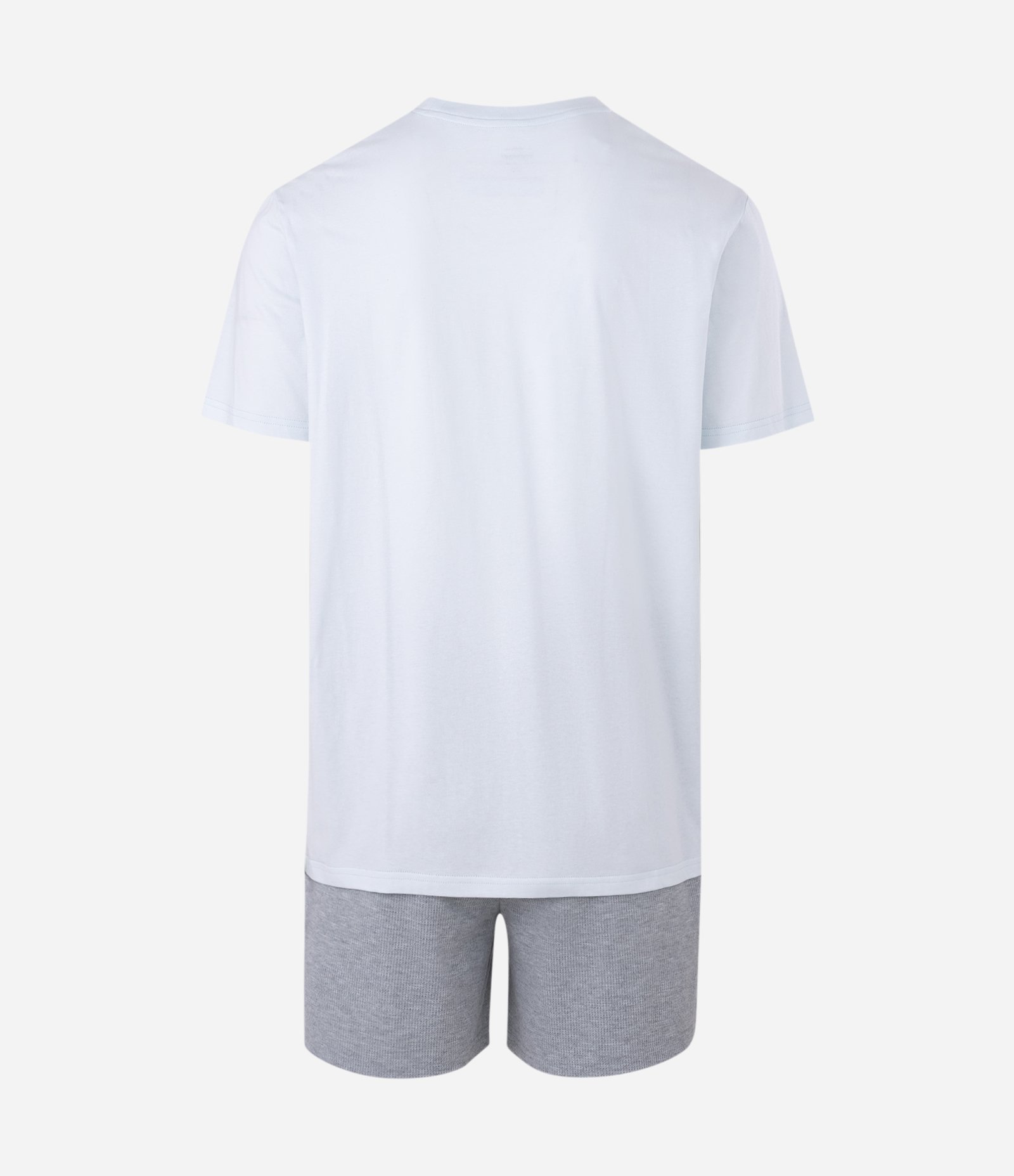 Pijama Curto Algodão com Textura Waffle Azul 6