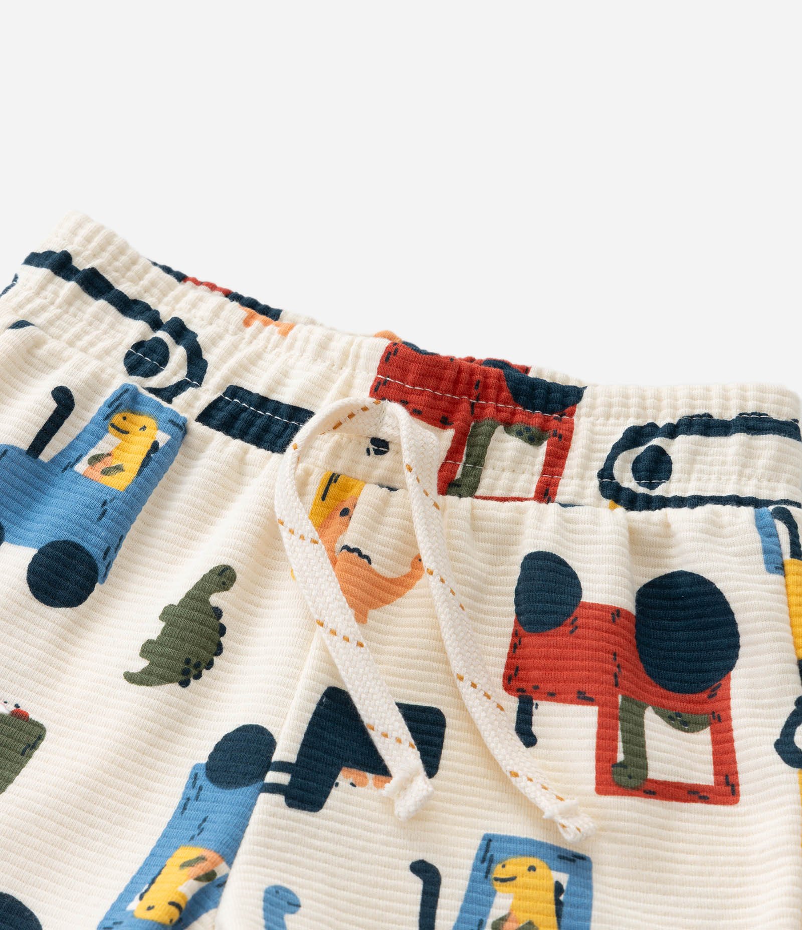 Conjunto Infantil com Estampa de Caminhões – Tam RN a 18 Meses Off White 8