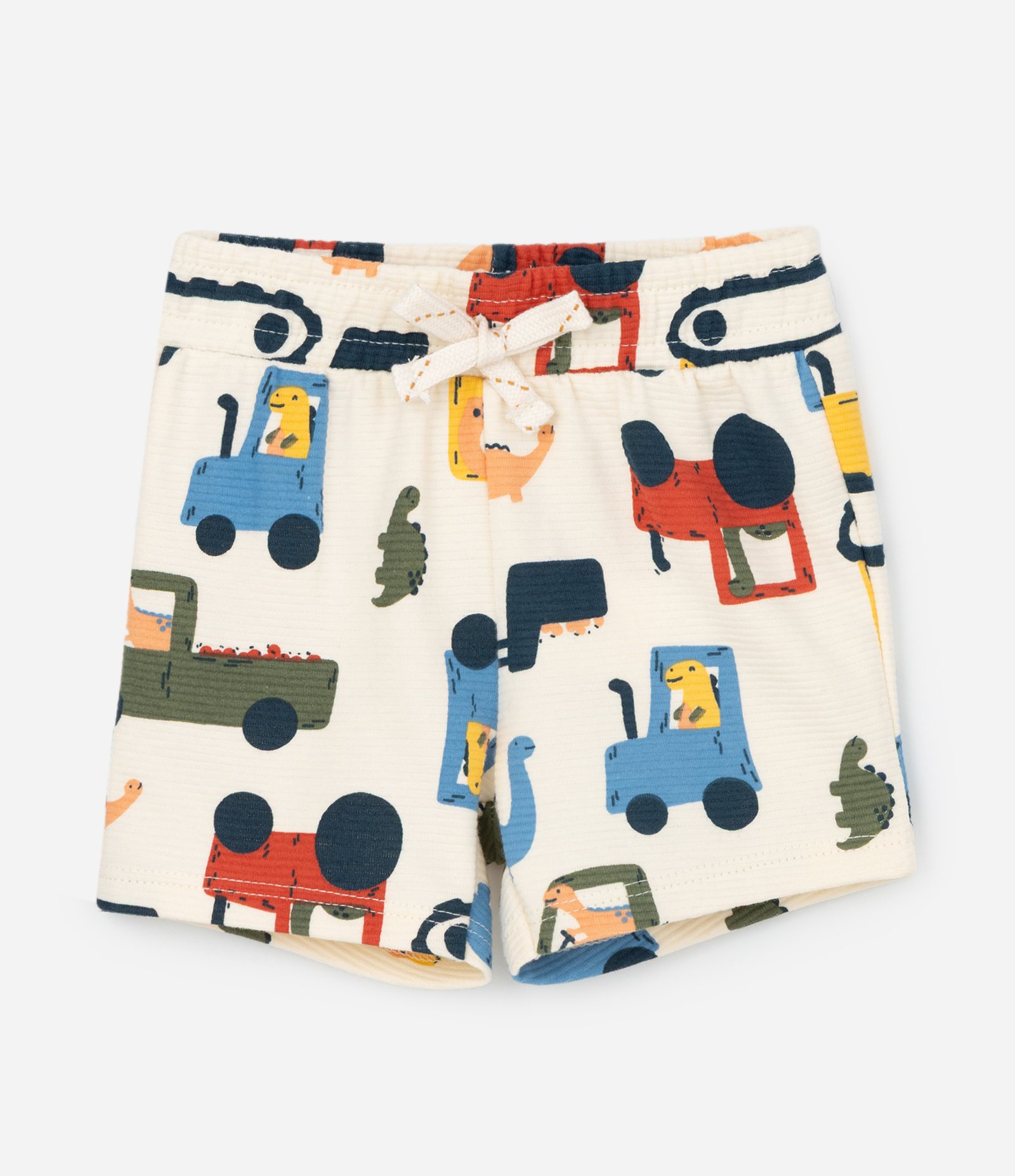 Conjunto Infantil com Estampa de Caminhões – Tam RN a 18 Meses Off White 4