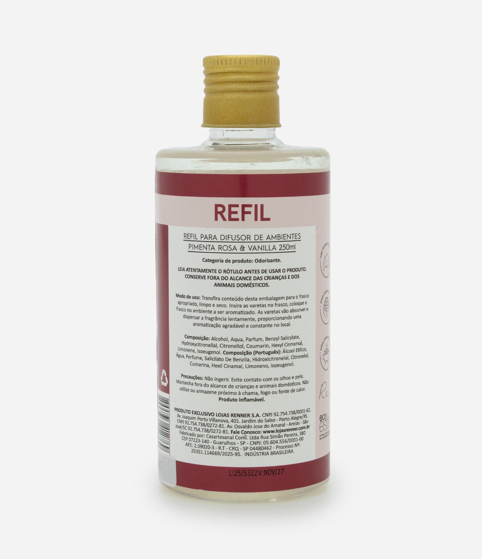 Refil Difusor de Ambientes Pimenta Rosa Vanilla Alchemia 250ml 2