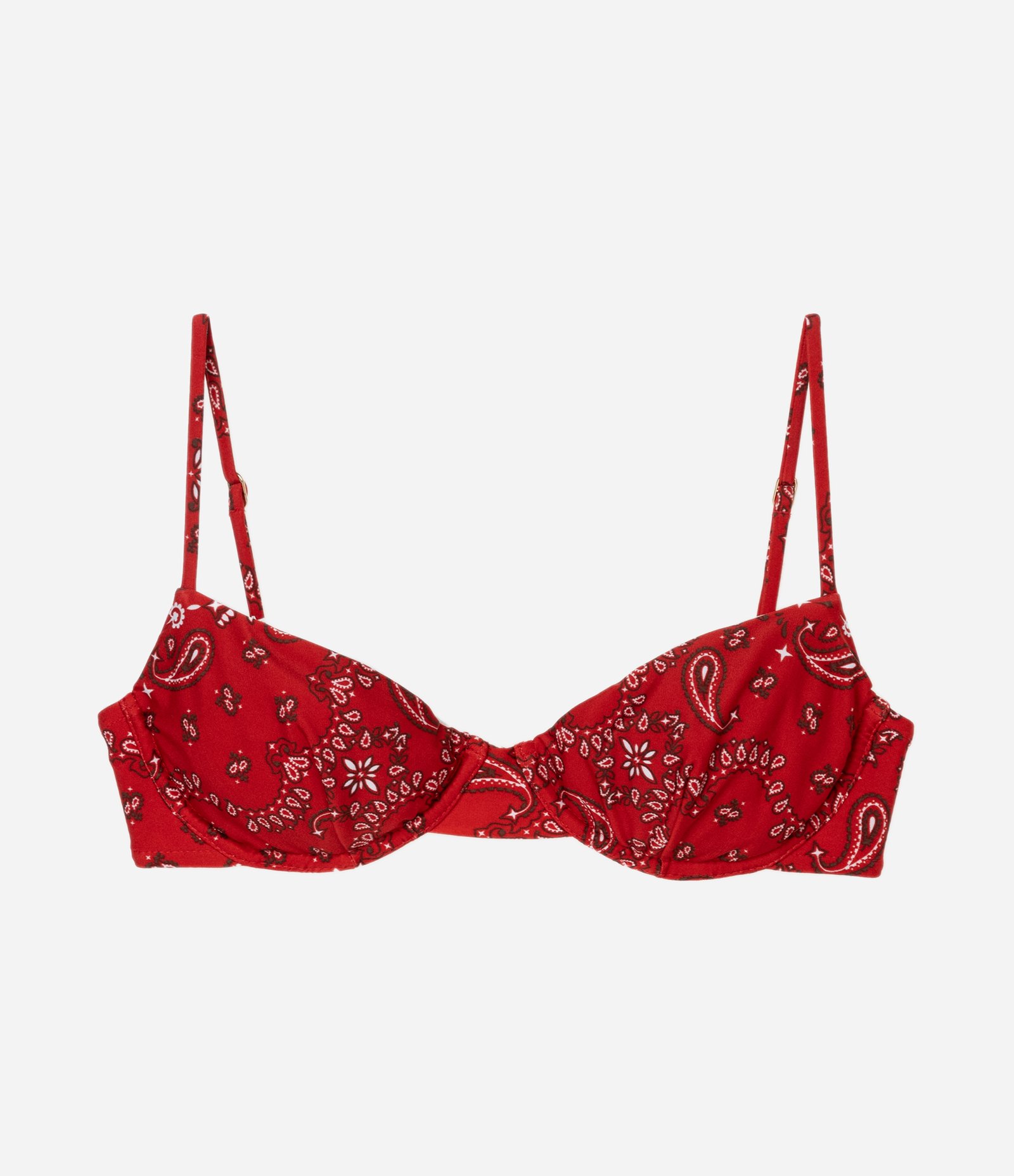 Biquíni Top Meia Taça com Estampa Paisley Vermelho 4