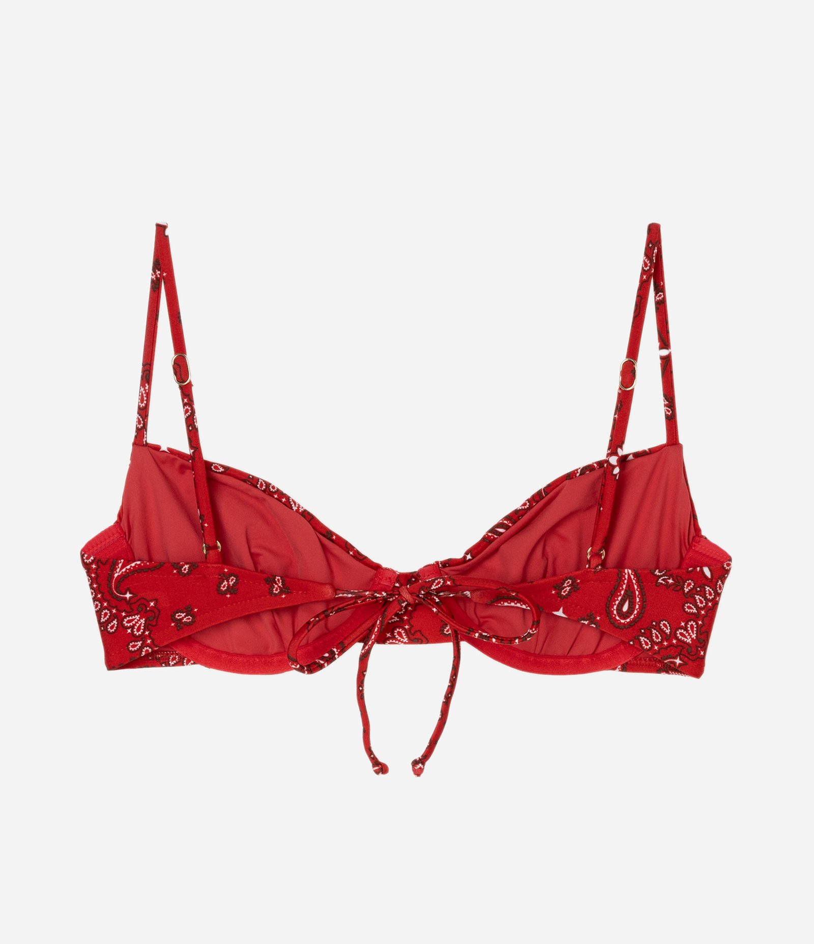Biquíni Top Meia Taça com Estampa Paisley Vermelho 5