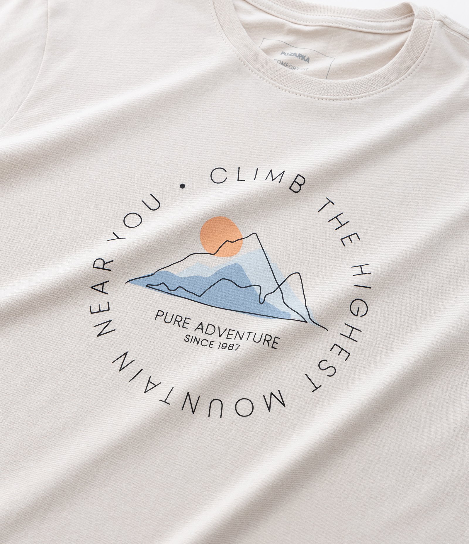 Camiseta Infantil com Estampa de Montanha – Tam 5 a 14 Anos Off White 4