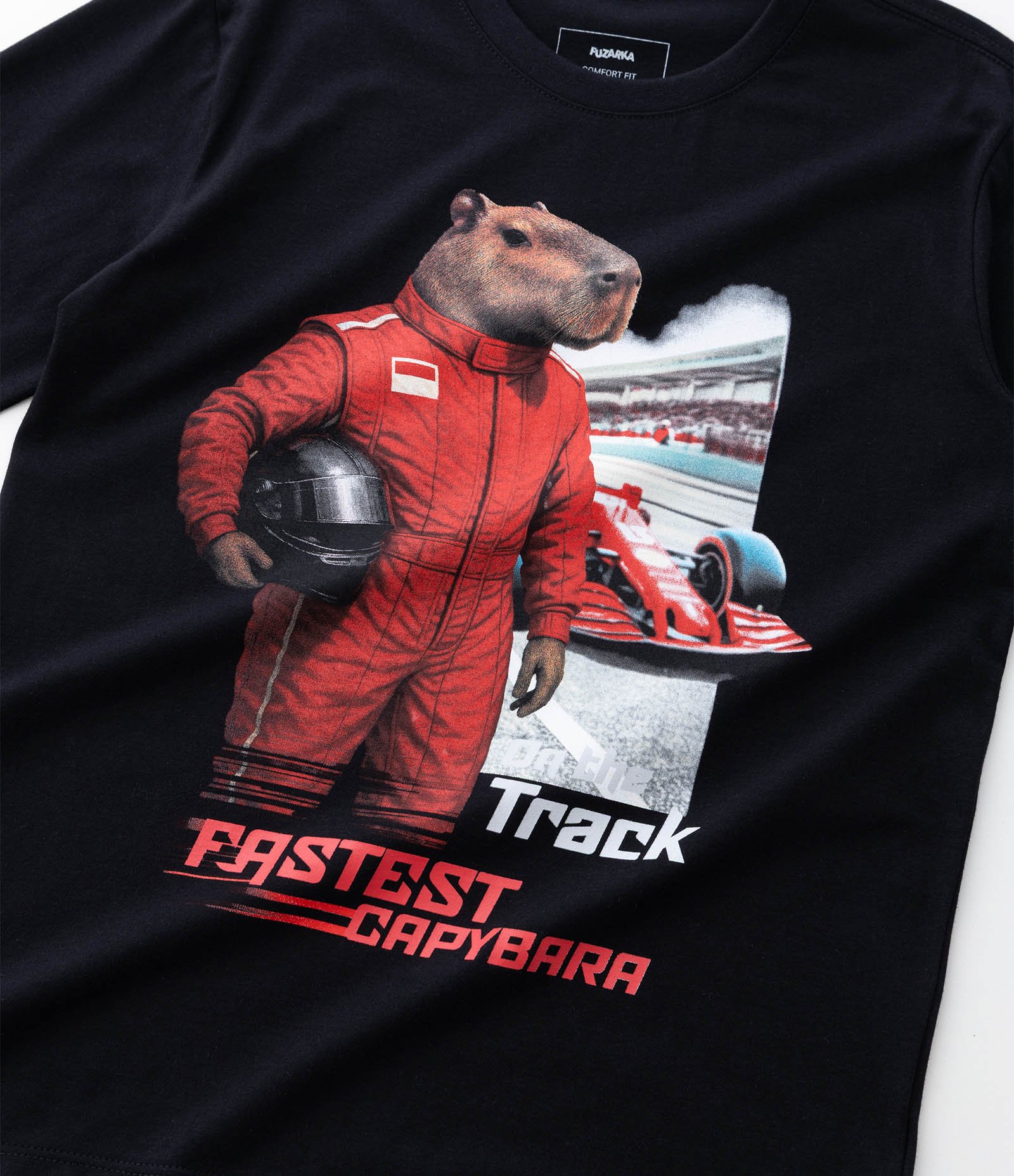 Camiseta Infantil com Estampa Capivara Piloto – Tam 5 a 14 Anos Preto 6