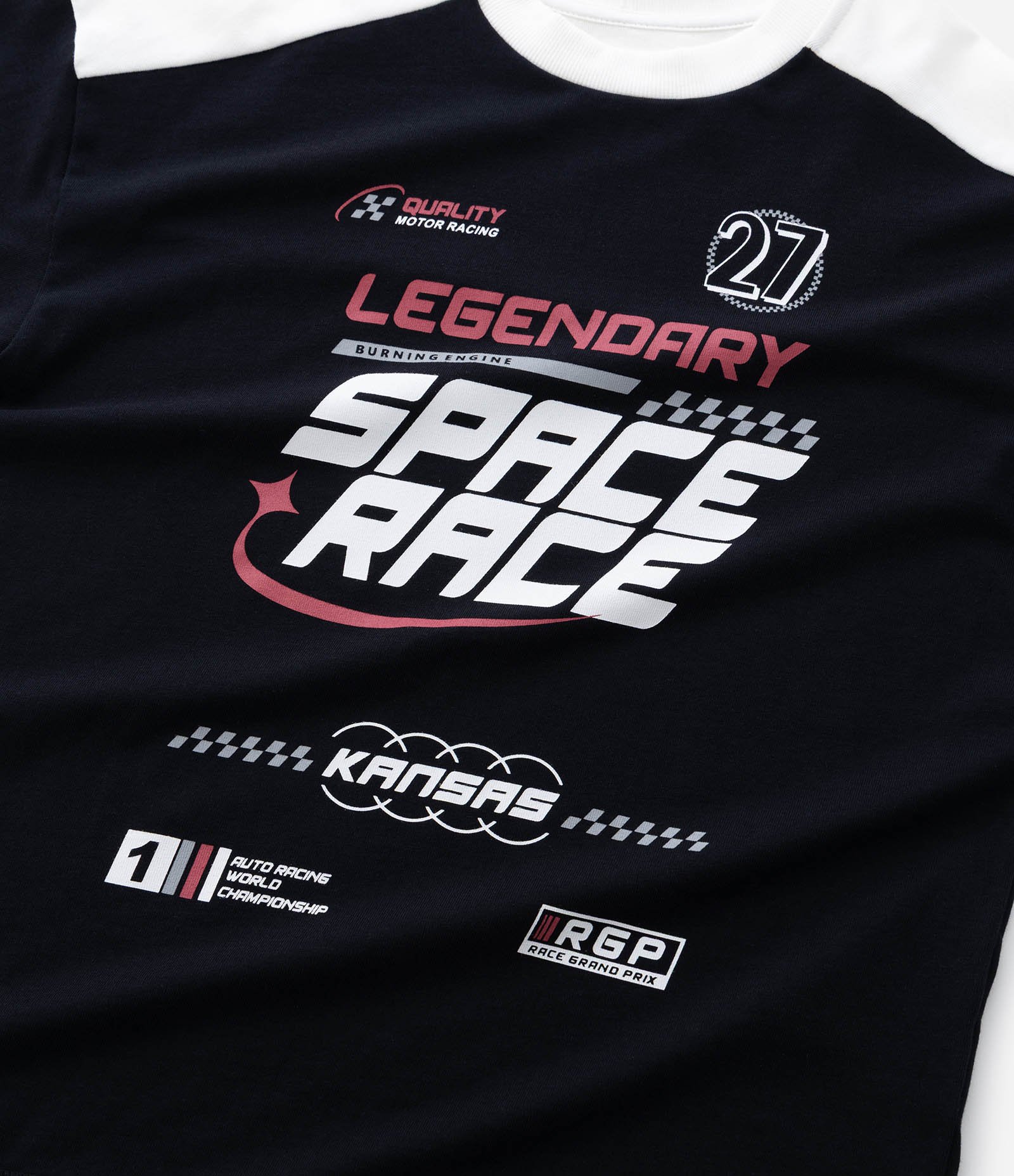 Camiseta Infantil Esportiva Space Race em Interlock – Tam 5 a 14 Anos Preto 5