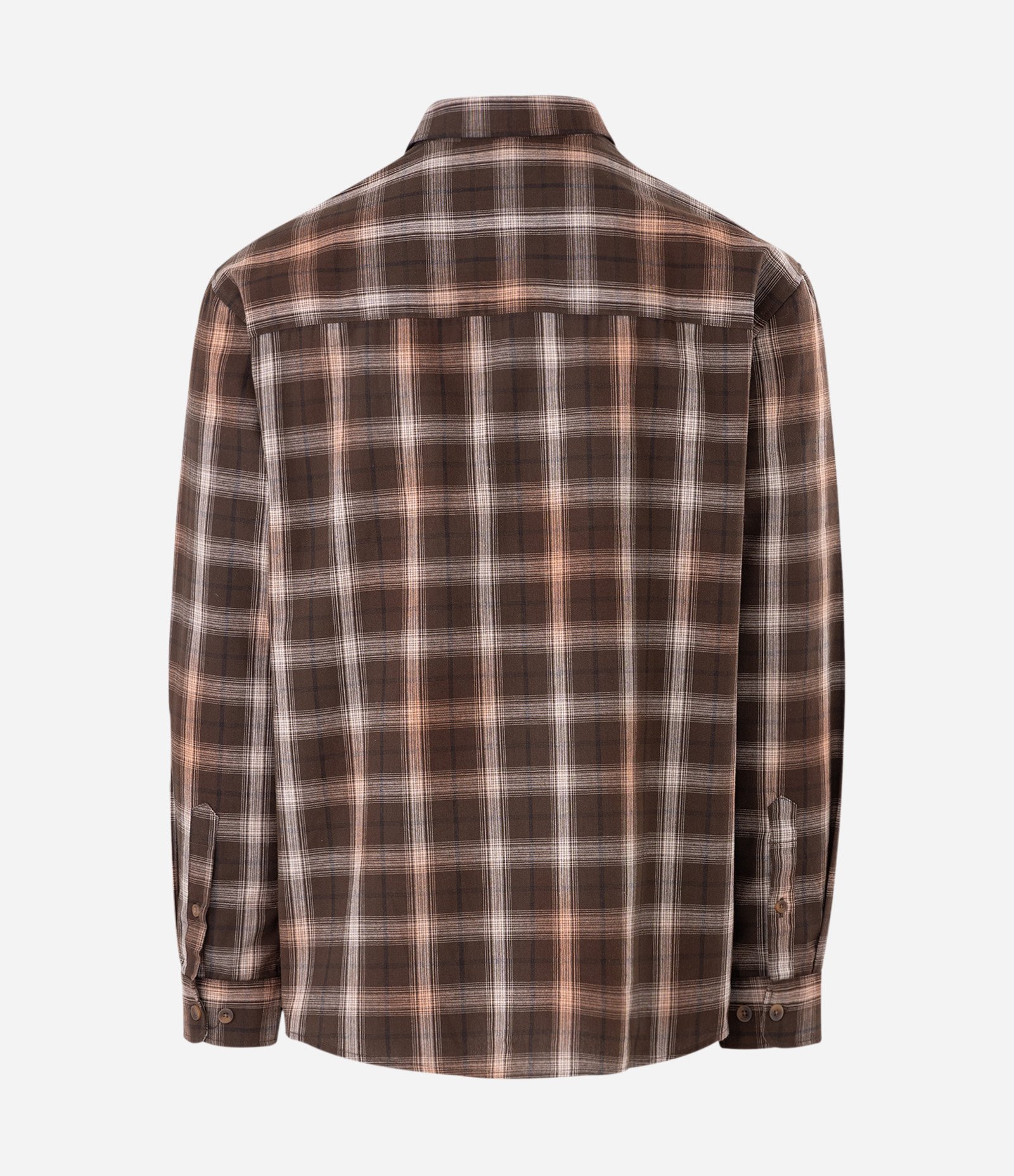 Camisa Manga Longa em Tricoline Xadrez Marrom 2