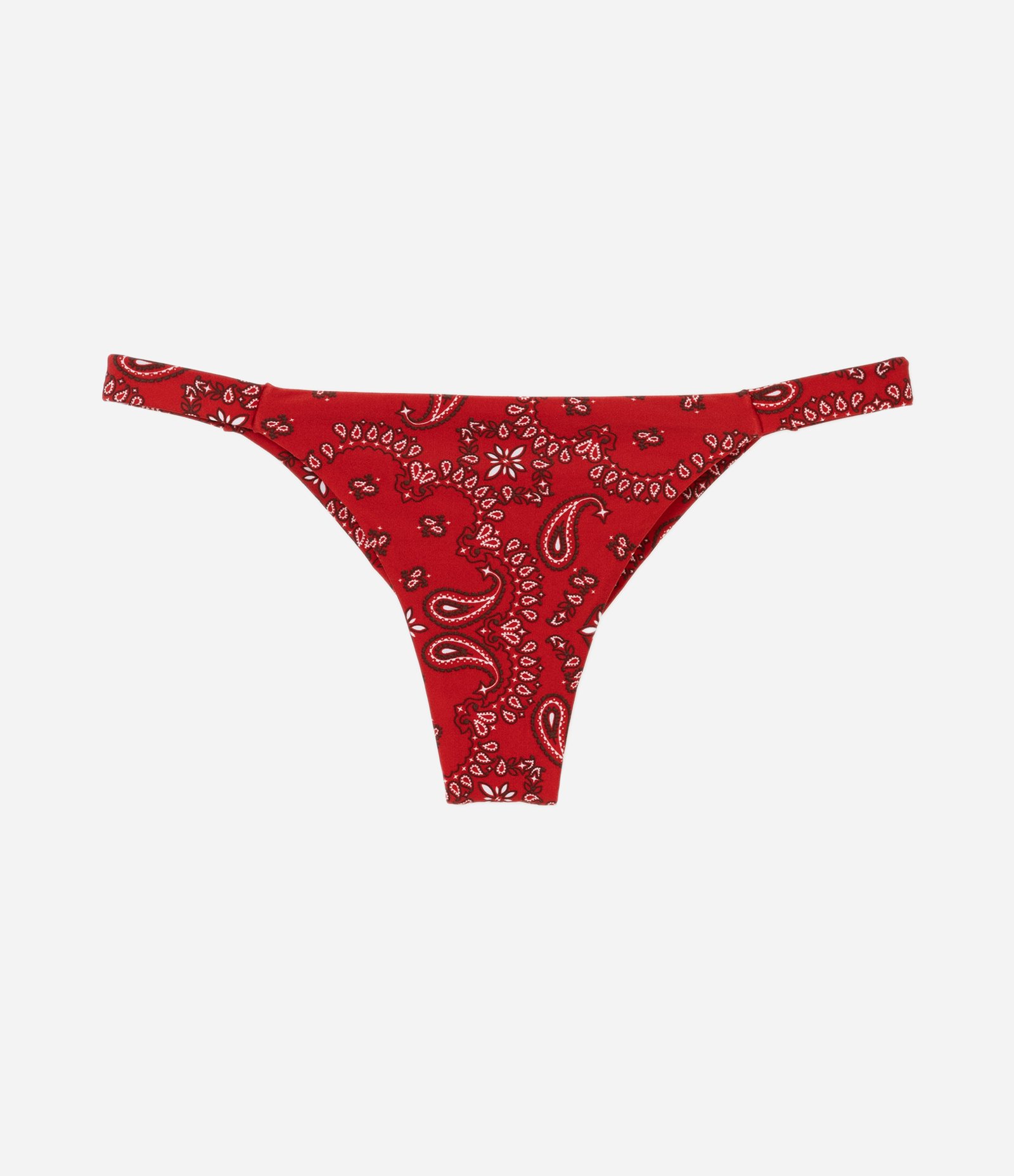 Biquíni Calcinha String com Fio Duplo e Estampa Paisley Vermelho 4