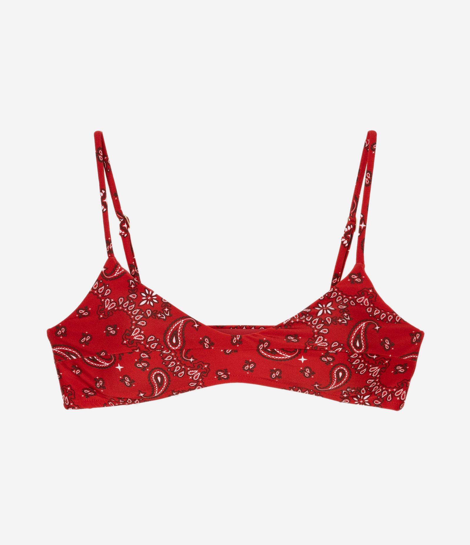 Biquíni Top Camisetinha com Estampa Paisley Vermelho 4