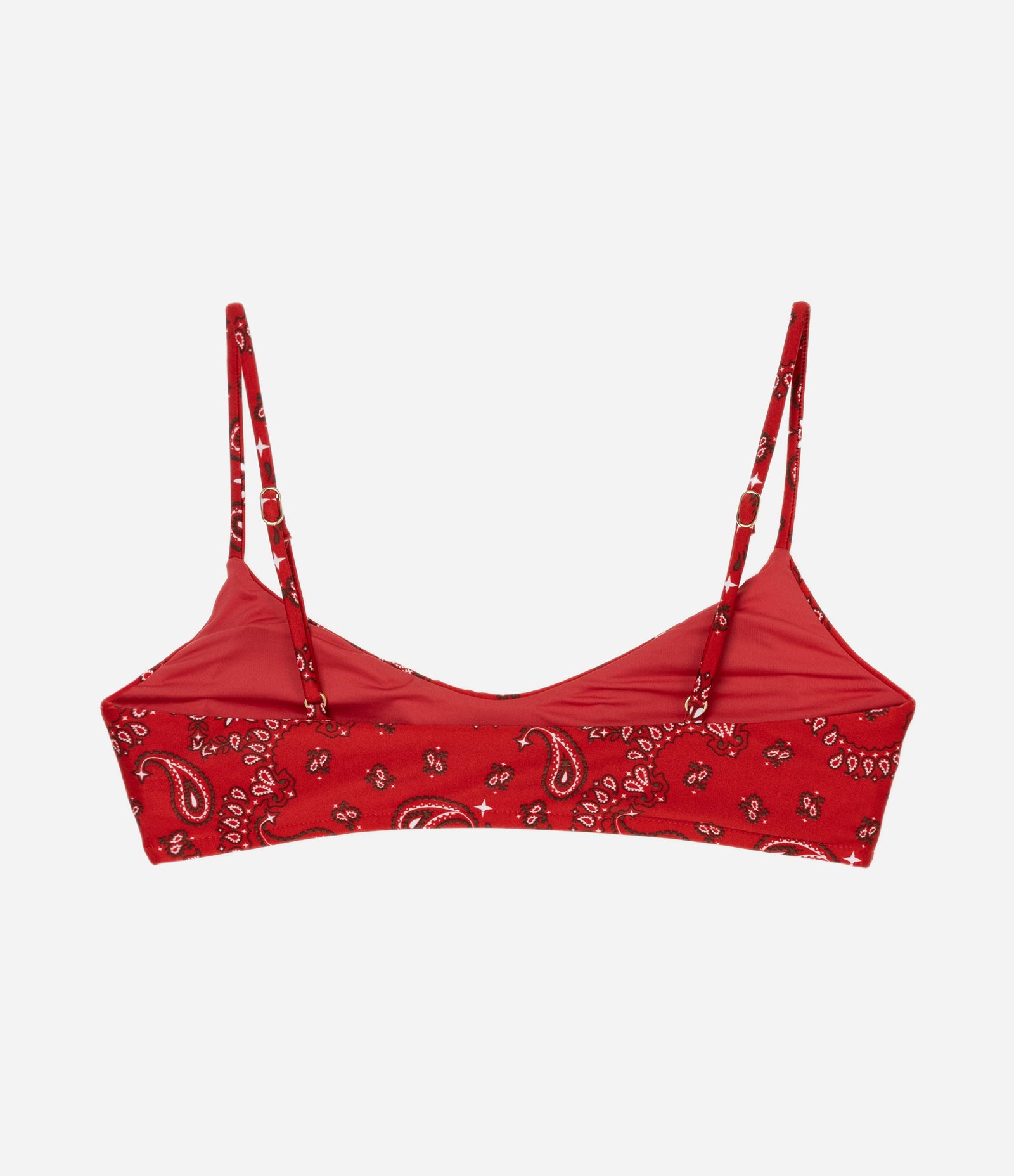 Biquíni Top Camisetinha com Estampa Paisley Vermelho 5