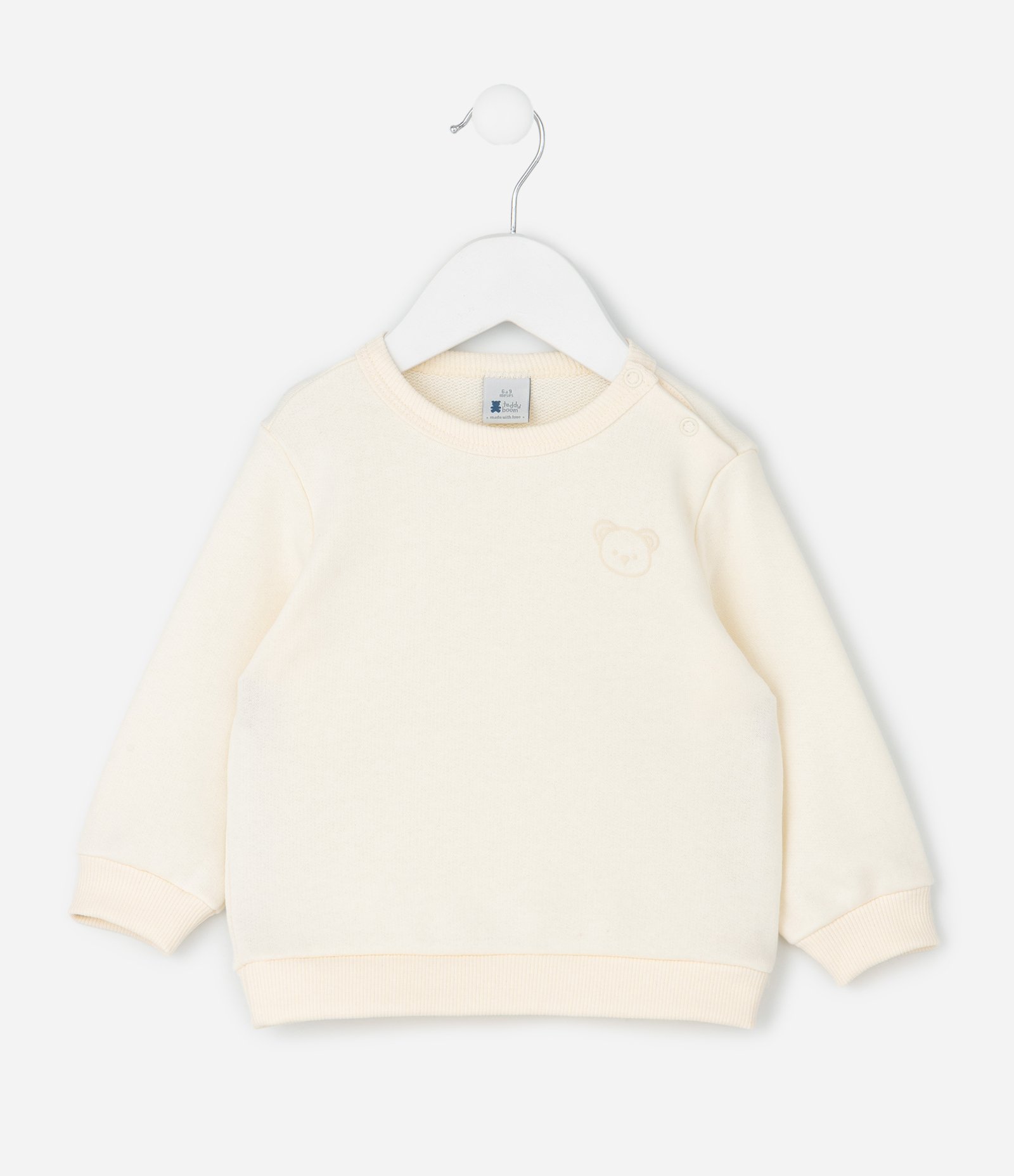 Casaco Infantil com Urso em Silk Localizado – Tam 0 a 18 Meses Bege Claro 2