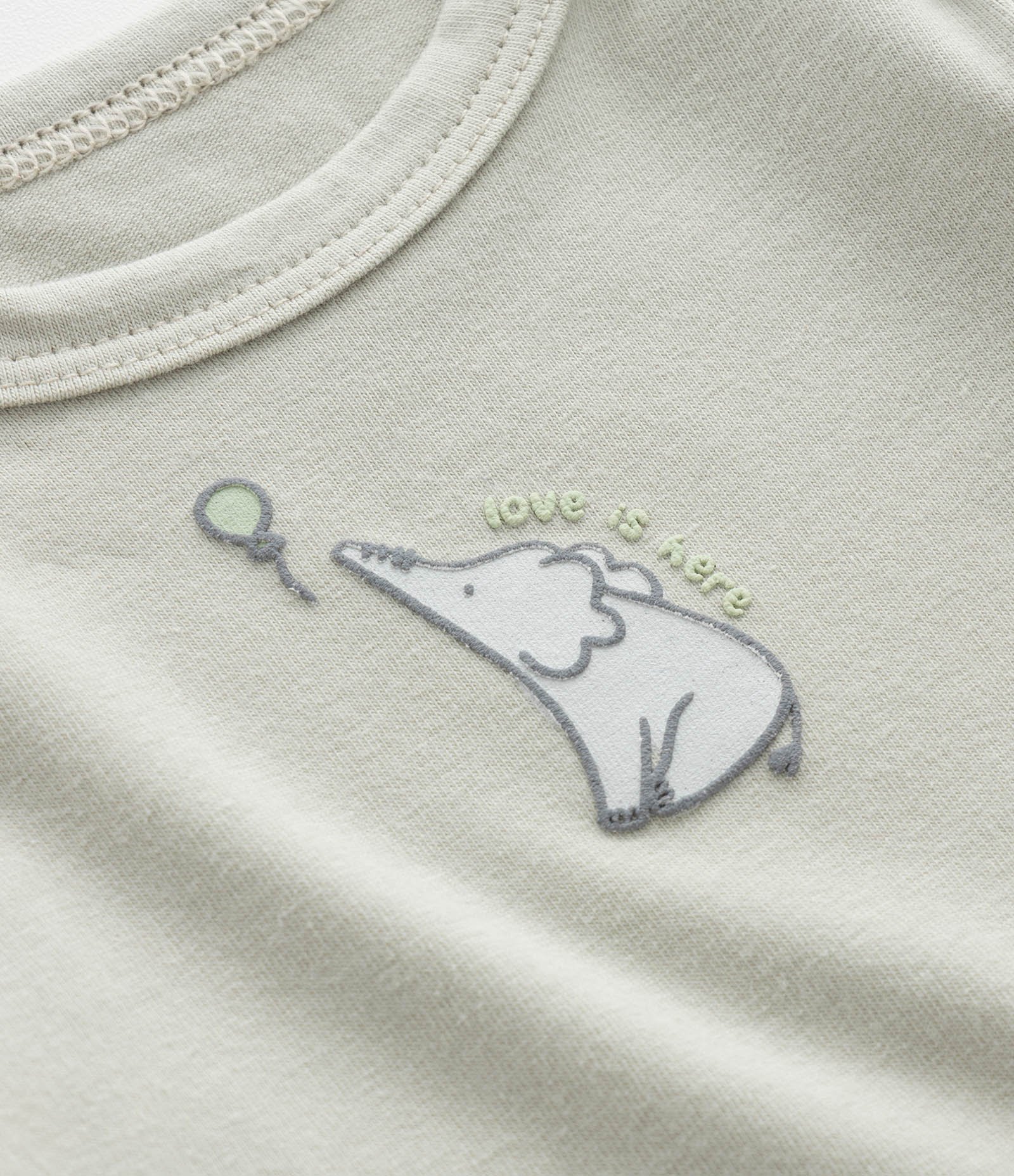 Body Infantil com Estampa Elefantinho – Tam RN a 18 Meses Cinza Claro 7