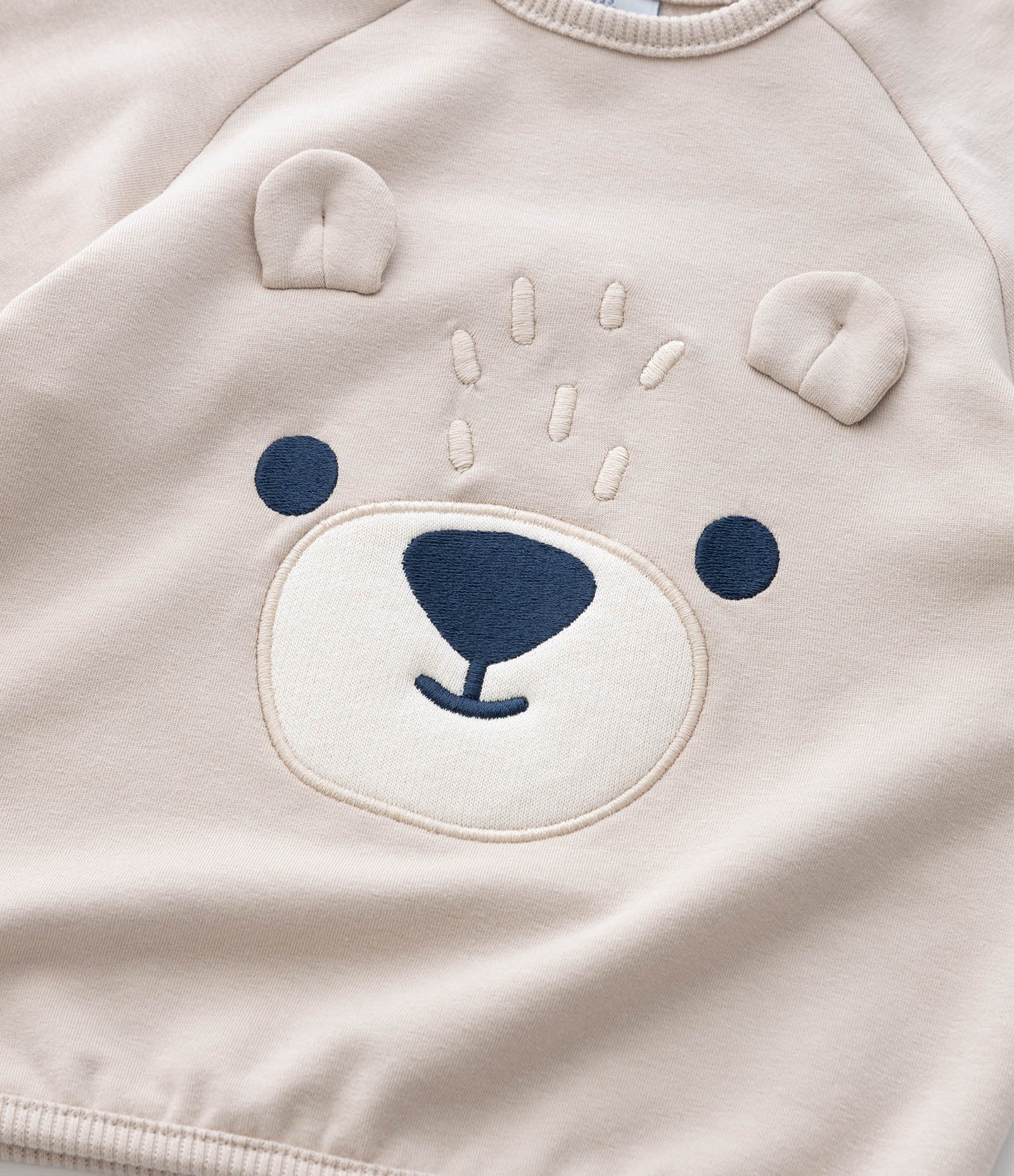 Casaco Infantil com Aplicação de Ursinho 3D – Tam 0 a 18 Meses Bege Claro 8