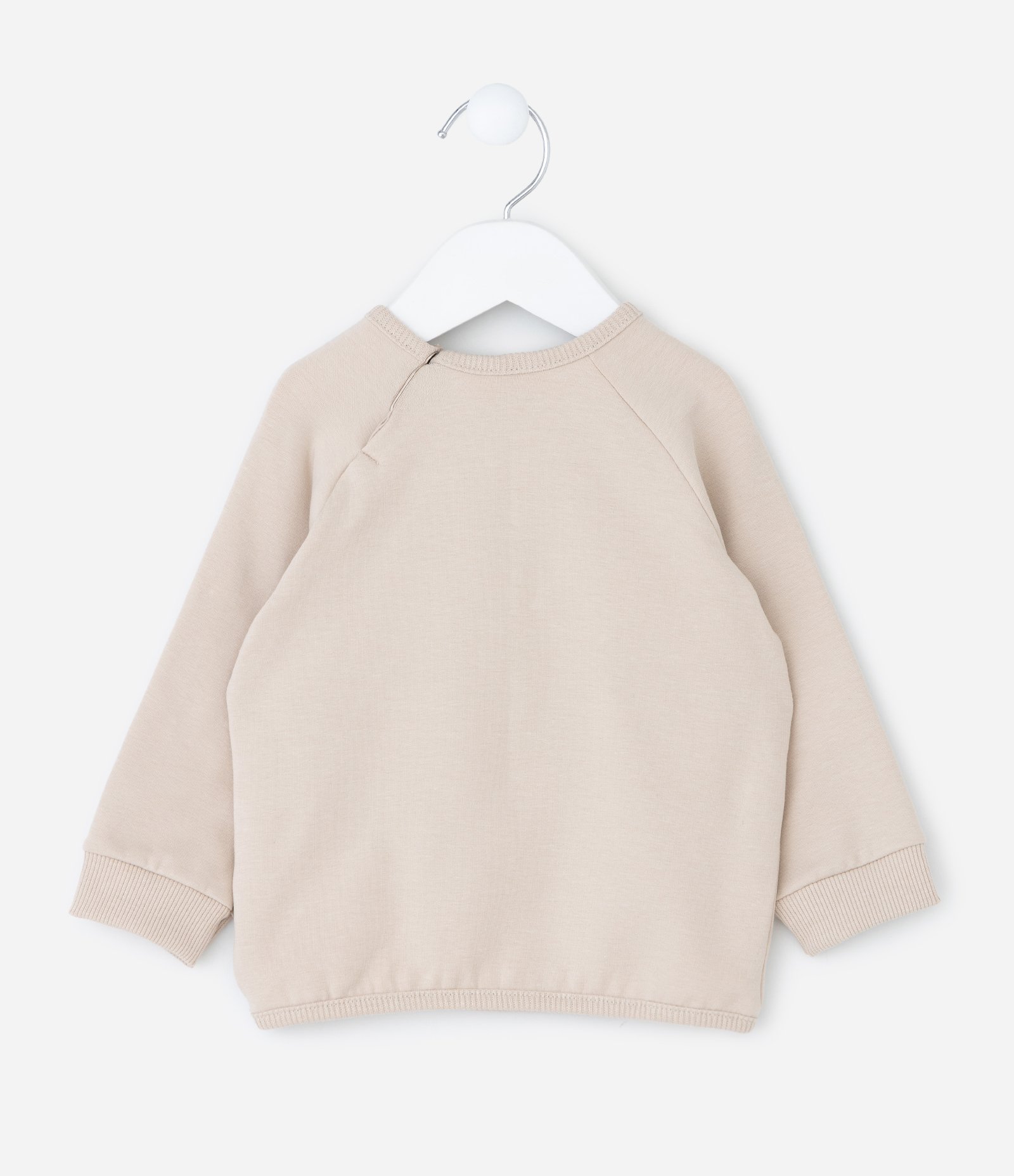 Casaco Infantil com Aplicação de Ursinho 3D – Tam 0 a 18 Meses Bege Claro 2