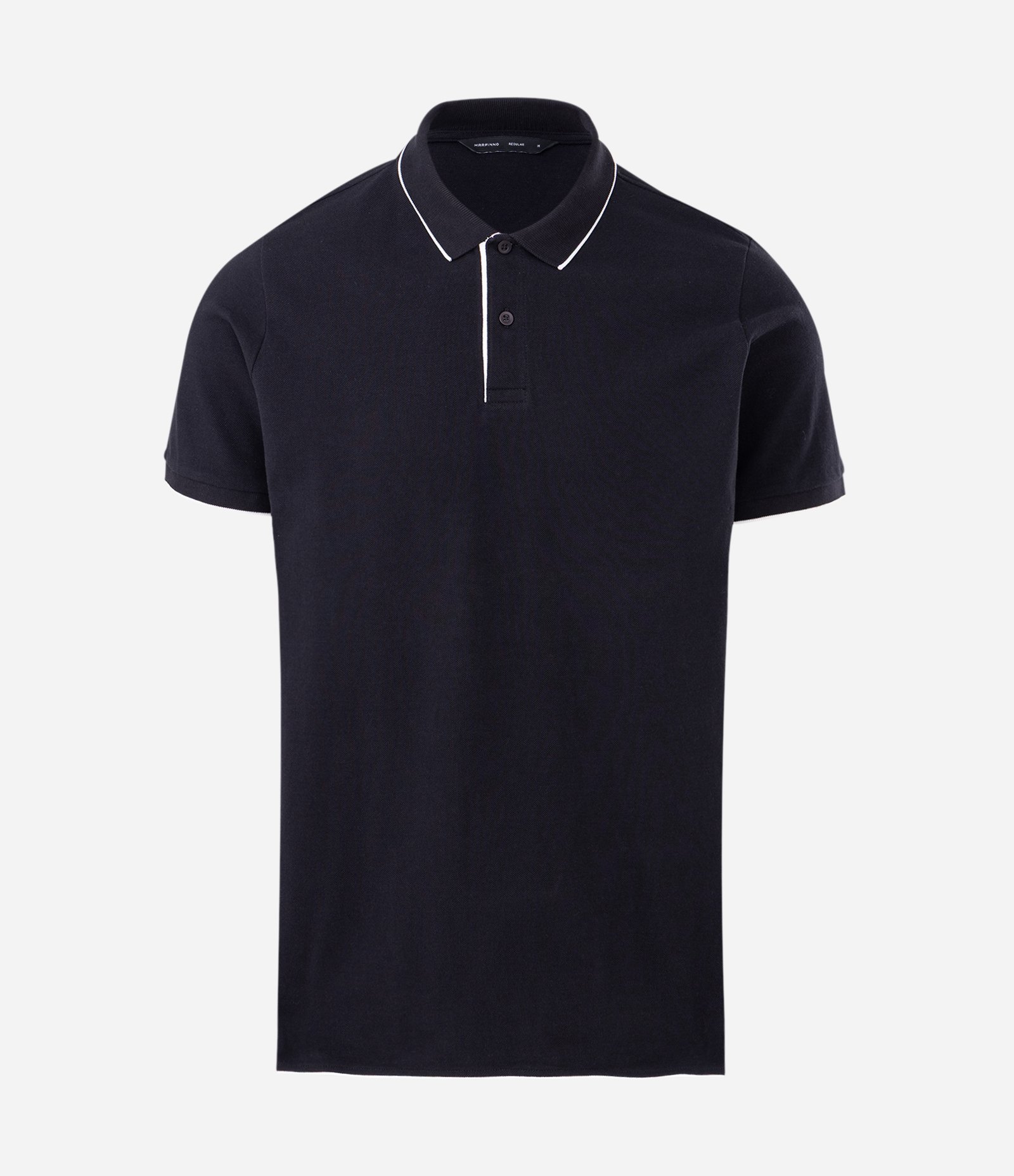 Polo em Meia Malha com Detalhes Contrastantes Preto 4