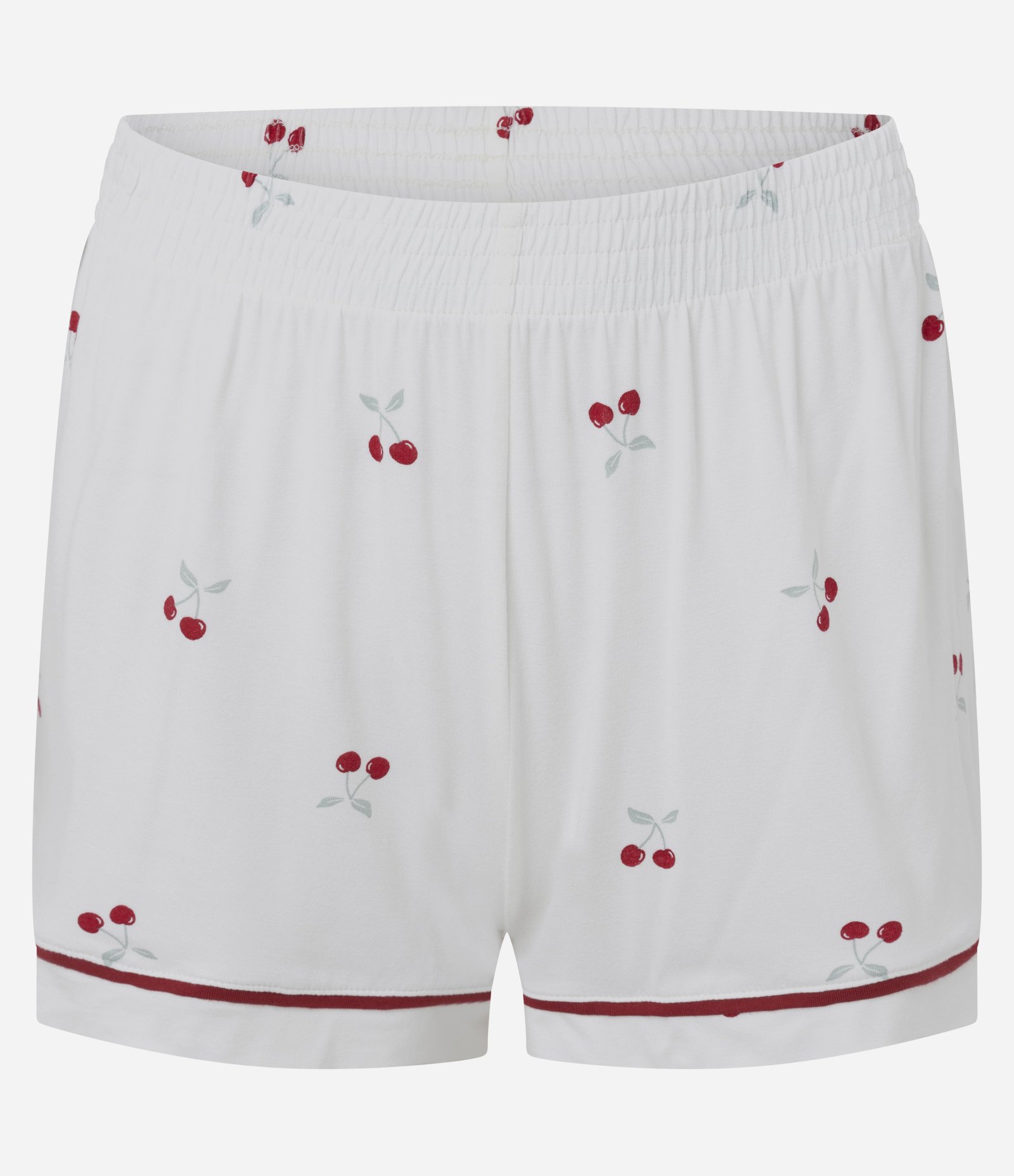Pijama Short Doll Americano com Estampa de Cerejas Branco 3