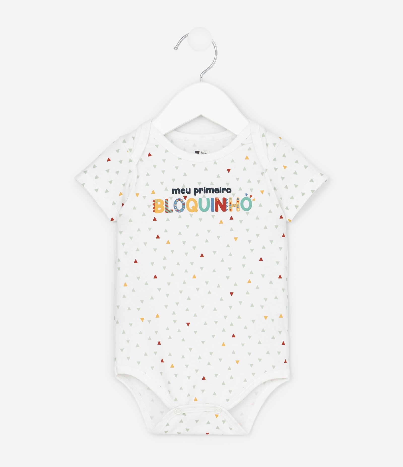 Body Infantil em Cotton Estampa Primeiro Bloquinho - Tam 0 a 18 Meses Branco 1