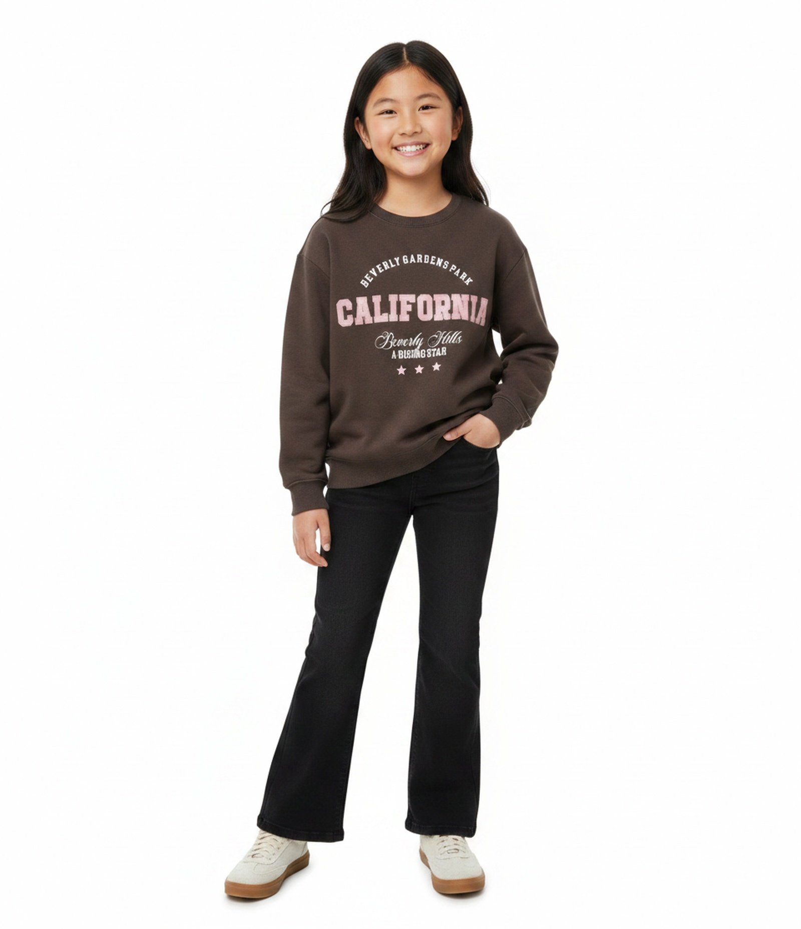 Calça Infantil Flare em Jeans com Cós Elástico – Tam 5 a 16 Anos Preto 1
