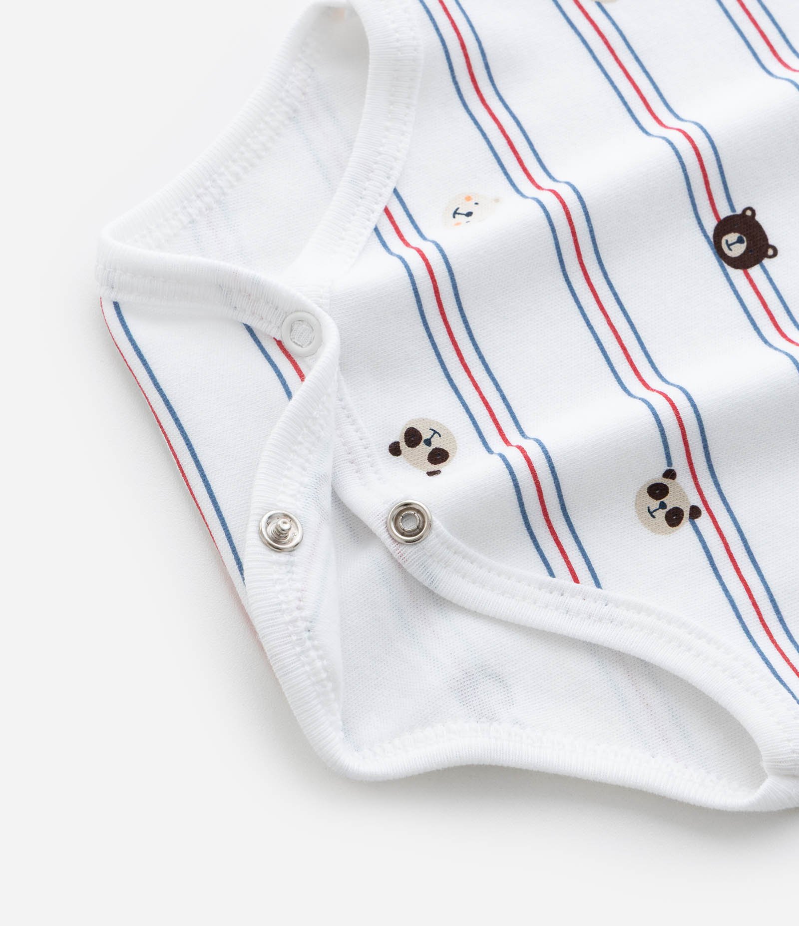 Conjunto Infantil Body Listrado com Calça Tema Ursinho – Tam RN a 18 meses Branco/Azul Marinho 11