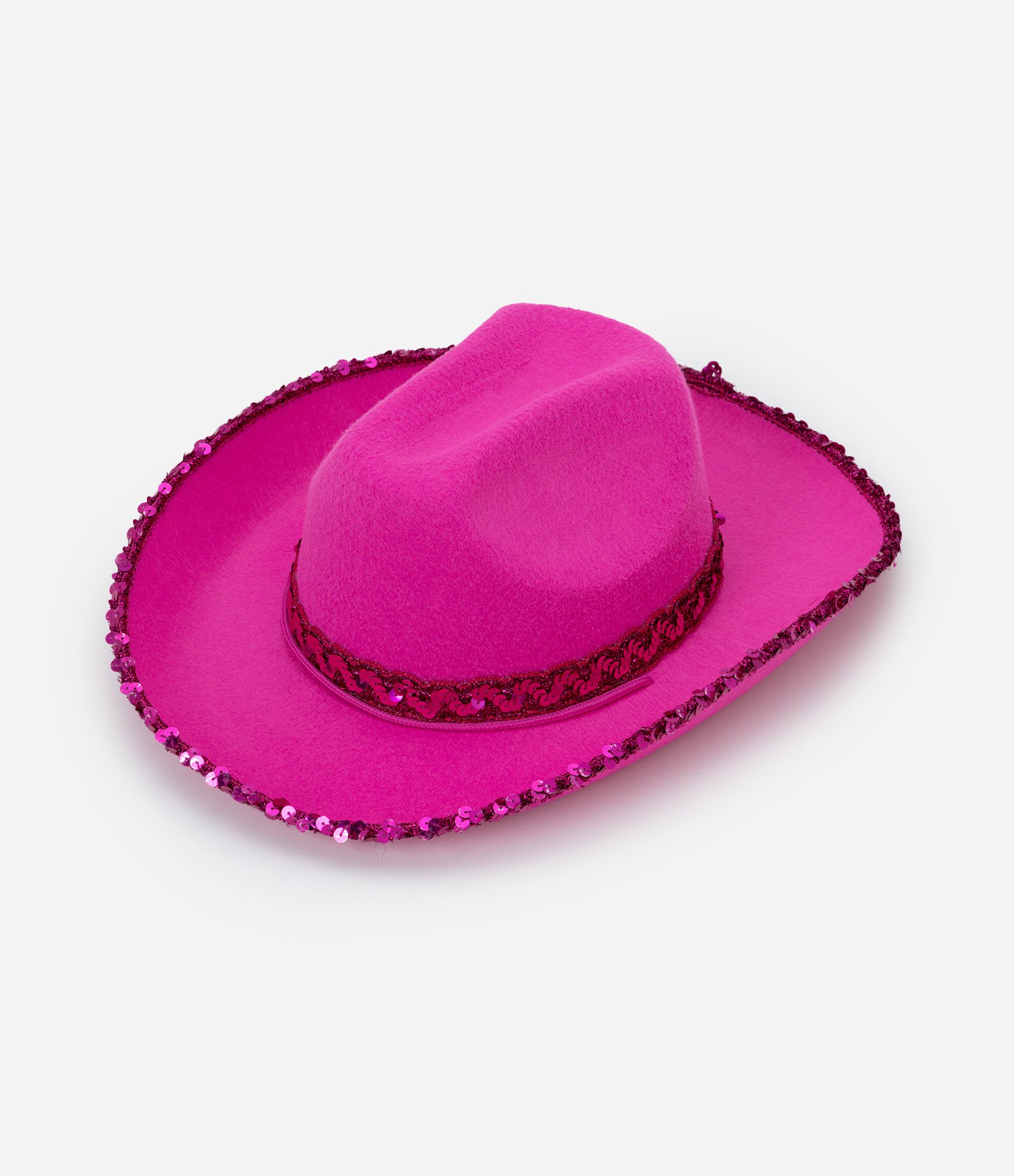 Chapéu Country Boiadeira Infantil com Paetês - Tam U Rosa 1