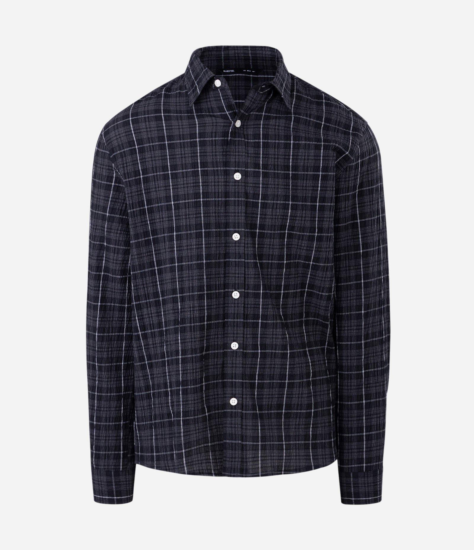 Camisa Manga Longa em Tricoline Xadrez Preto 4